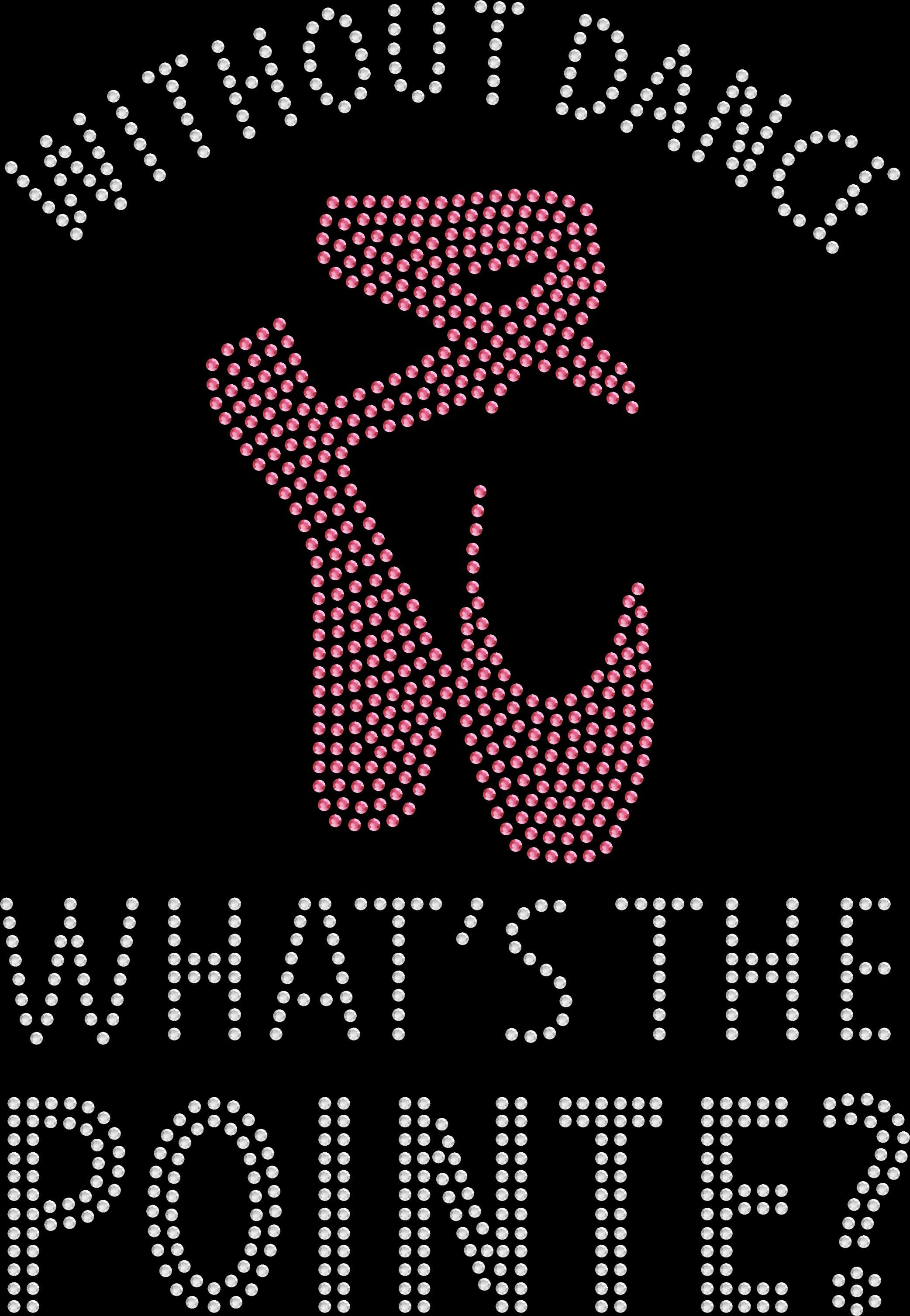 Ballet sparkle shirt featuring pointe shoes and Without Dance What’s the Pointe phrase.