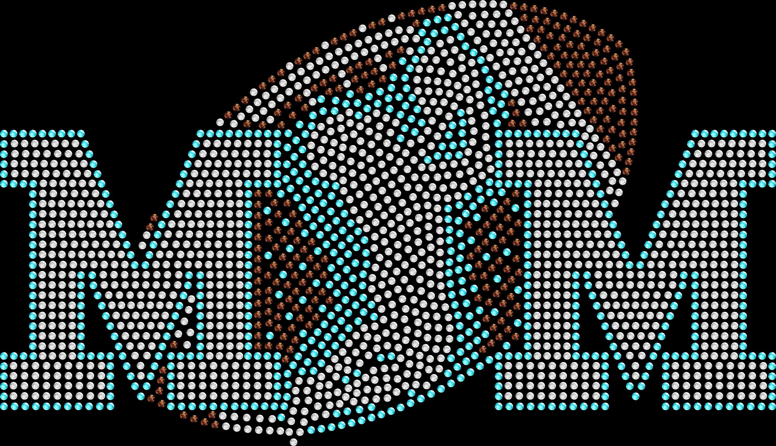 Football Mom rhinestone shirt with sparkling ombre surround design.