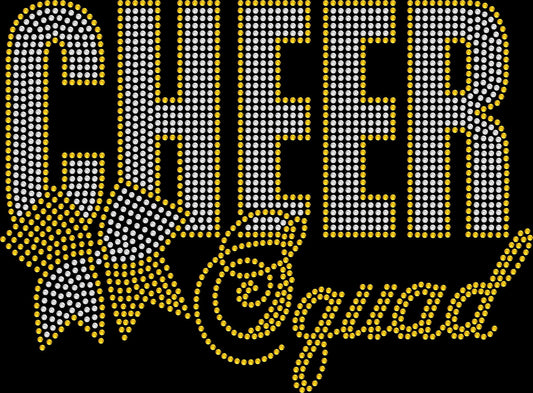  Cheer Squad shirt featuring a sparkling cheer design created with premium glass rhinestones or holographic spangles. Ideal for cheer competitions, football games, basketball games, pep rallies, team events, family photos, awards ceremonies, and proud little sisters cheering from the sidelines. 📣💖✨
