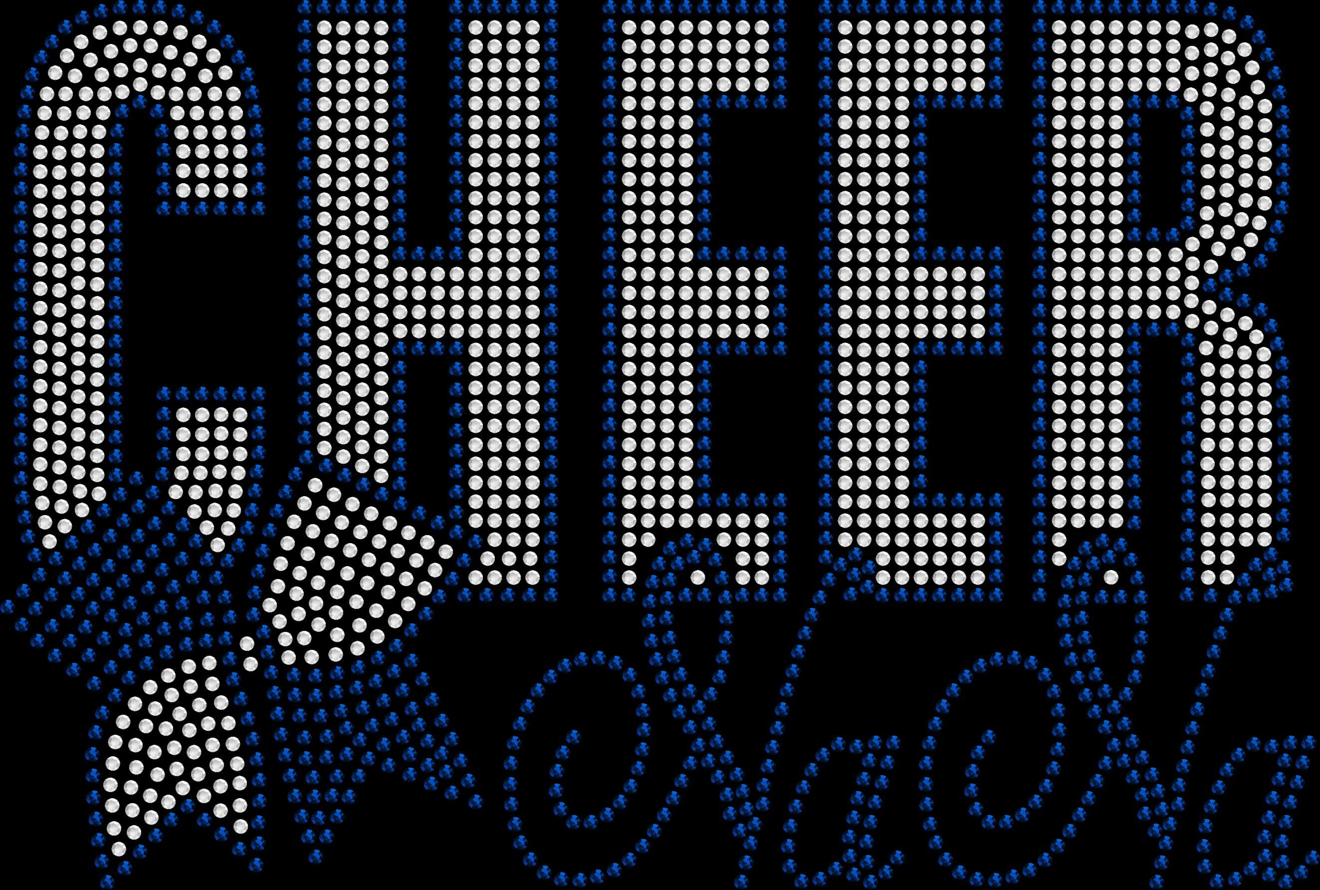 Cheer NaNa rhinestone shirt with script and varsity lettering and sparkling cheer bow