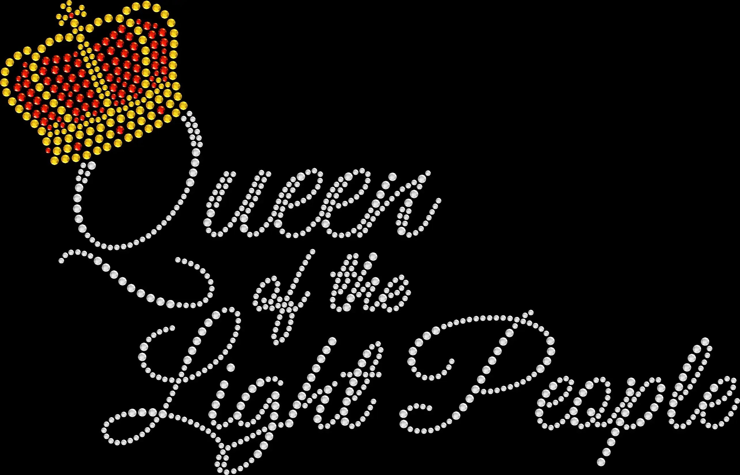 Queen of the Light People rhinestone shirt featuring an inspirational sparkling design for women