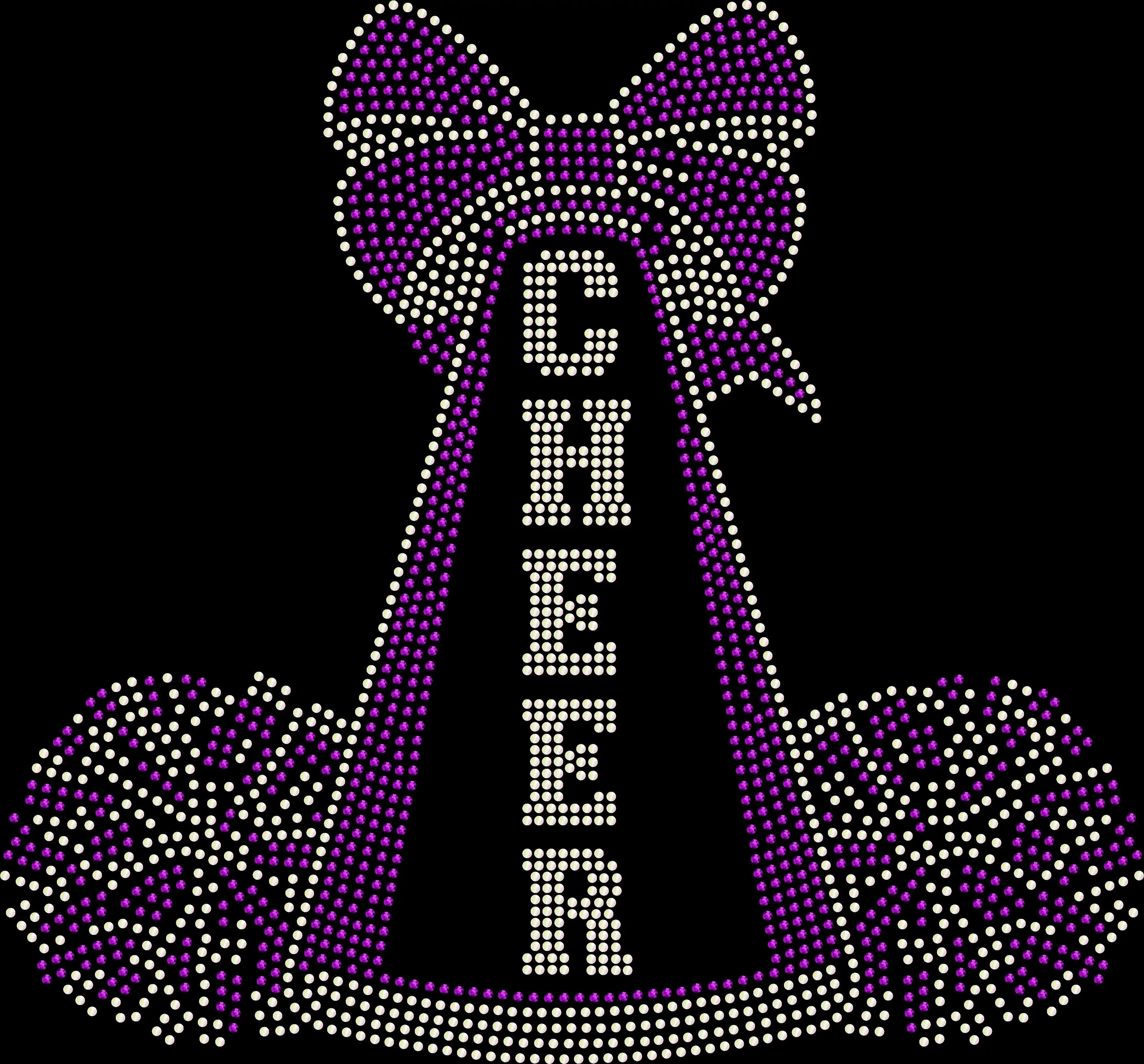Cheer Megaphone and Pom Poms rhinestone shirt featuring a sparkling cheerleading design with premium glass rhinestones
