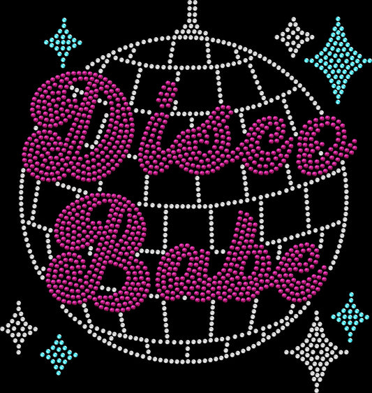 disco babe rhinestone shirt featuring sparkling disco ball and retro party inspired design