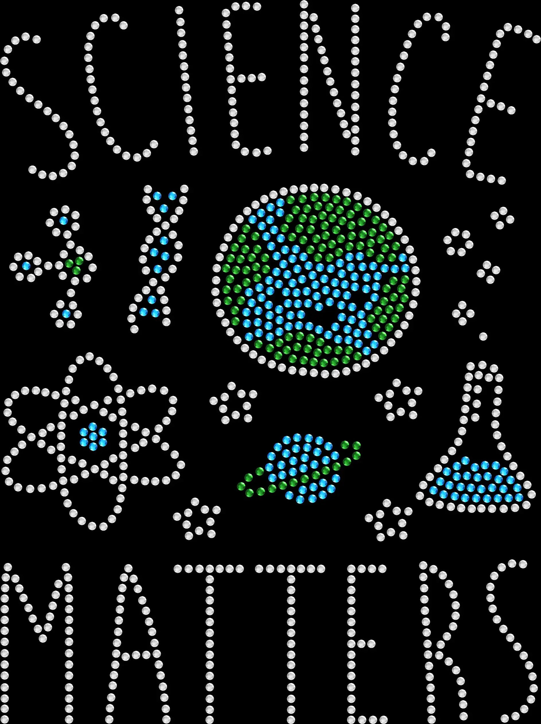 science matters rhinestone shirt featuring STEM and science education inspired design