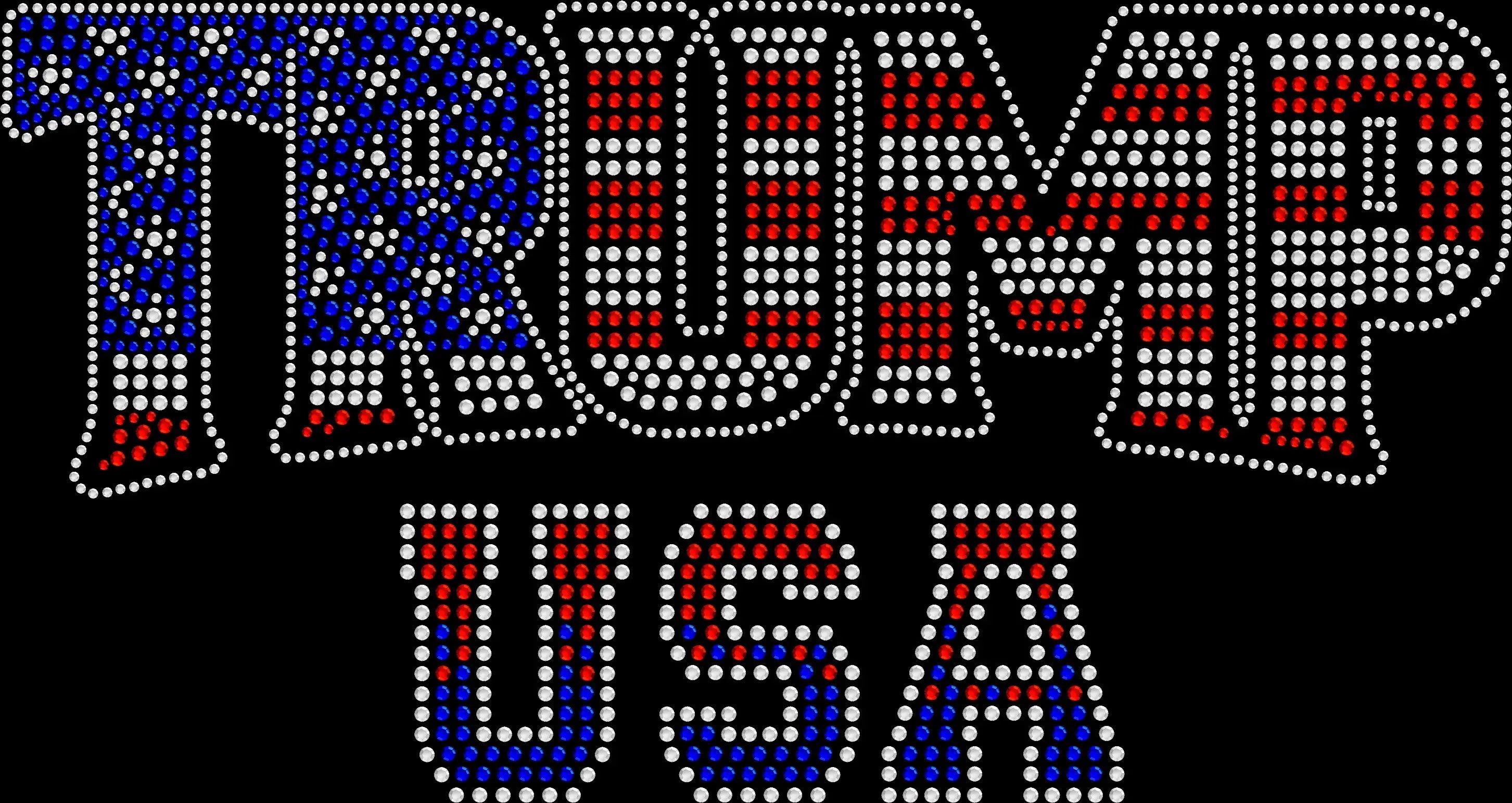 Sparkling rhinestone American flag stiletto high heel shirt on a black t-shirt, patriotic bling tee for women with red white and blue heel design.