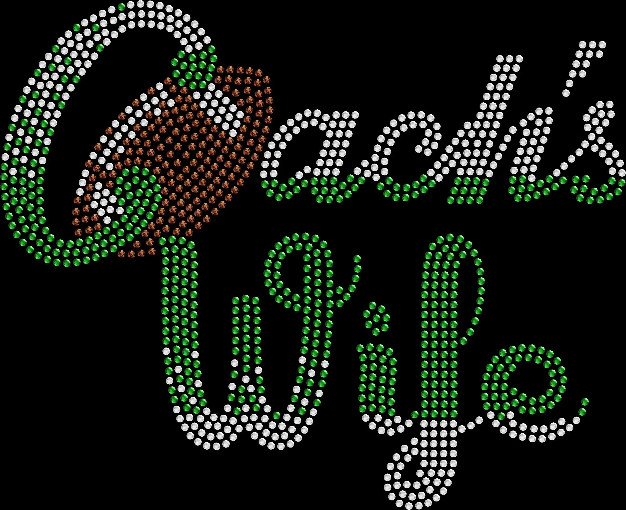 Football Coach’s Wife rhinestone shirt featuring sparkling crystal lettering on a black tee, bling game day football apparel for coach wives