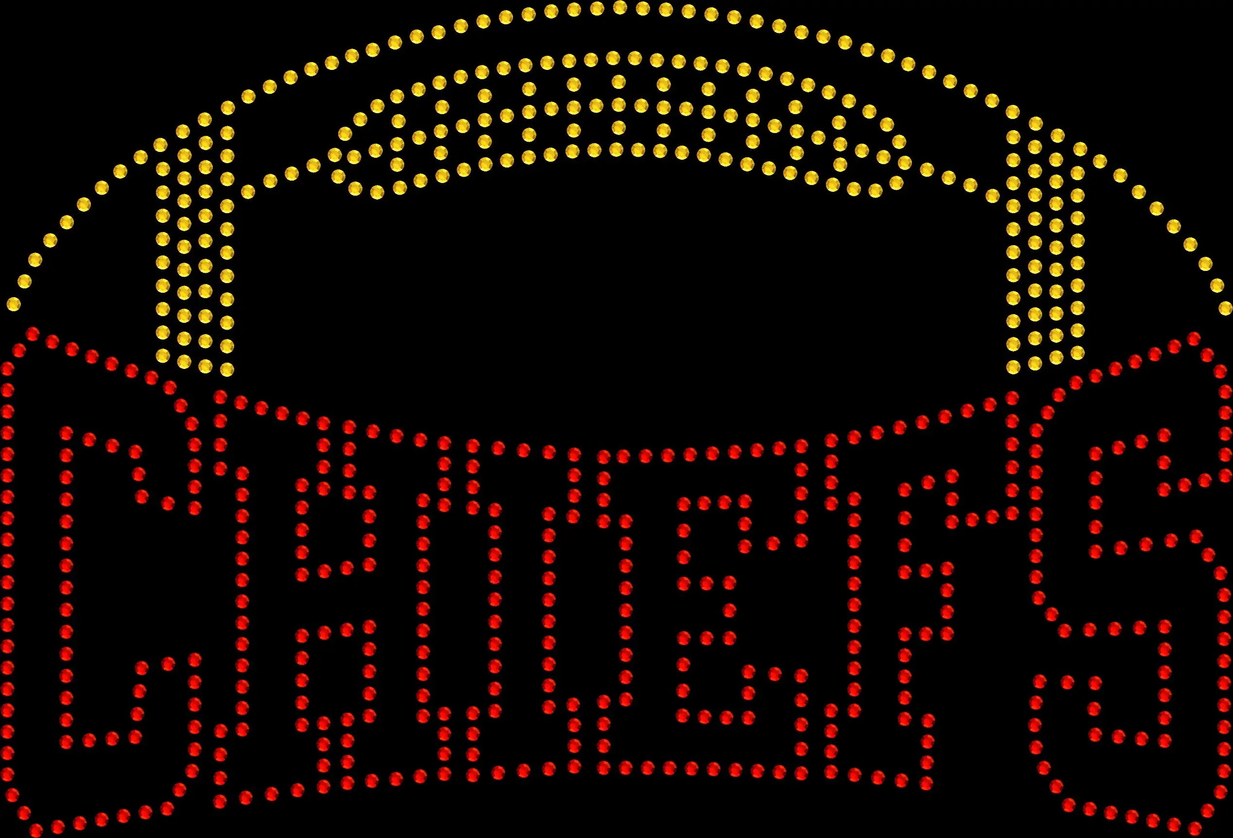 Chiefs Football rhinestone shirt featuring sparkling half football arch design with premium rhinestones on a black tee, bling game day football fan apparel