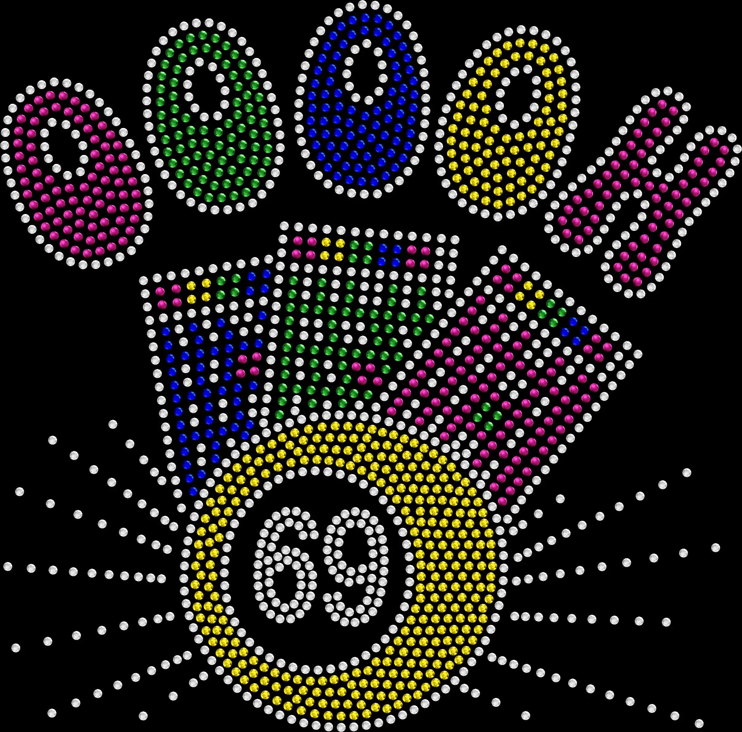 Oooh 69 Bingo Ball rhinestone shirt featuring a sparkling 69 bingo ball with bingo cards and daubers in crystal rhinestones on a soft women’s tee, perfect for bingo nights, cruises, and game events.