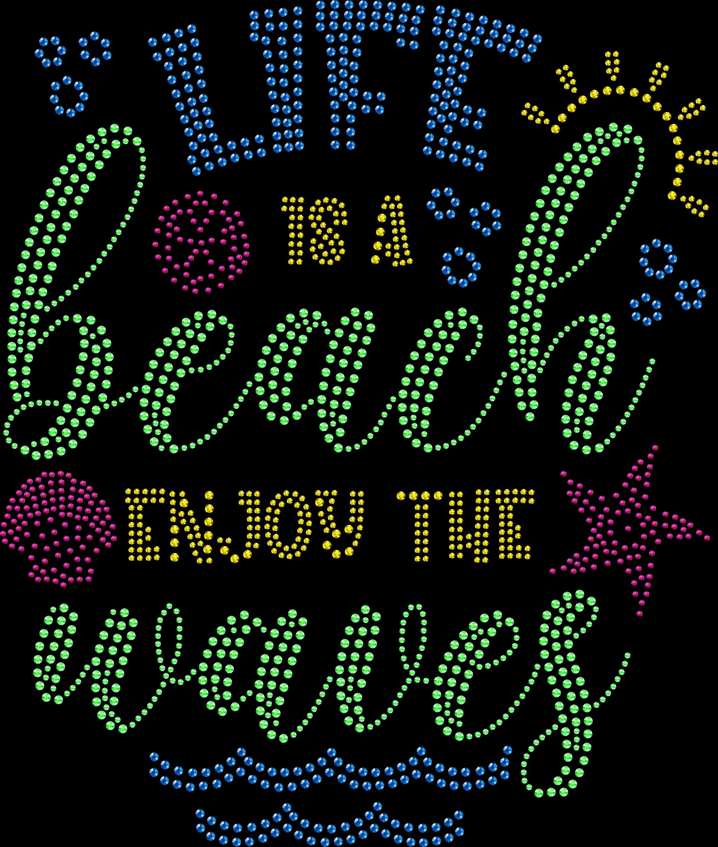 life is a beach enjoy the waves rhinestone shirt featuring coastal beach vacation design