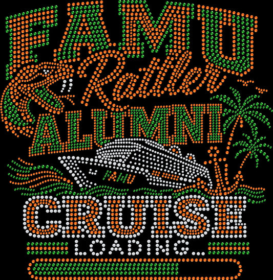 famu alumni cruise rhinestone shirt featuring sparkling reunion vacation design