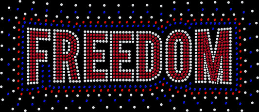 freedom rhinestone shirt featuring patriotic usa design with sparkling glass rhinestones for women