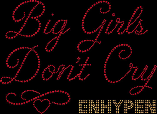 big girls don't cry inspired rhinestone shirt featuring sparkling concert style design for music fans
