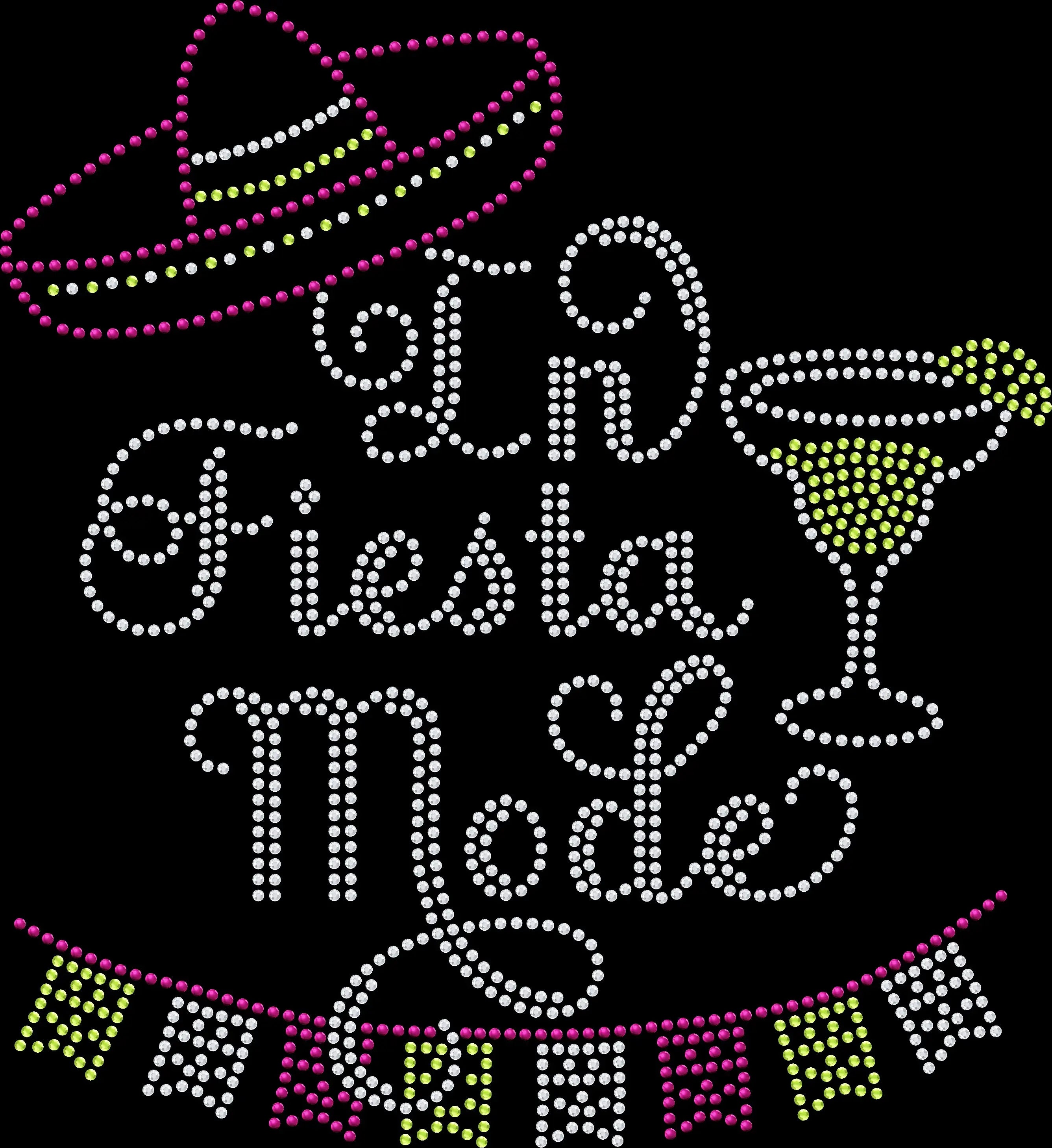 In Fiesta Mode shirt with a fun margarita wearing a colorful sombrero, created with premium glass rhinestones or holographic spangles. Perfect for Cinco de Mayo, fiesta parties, Taco Tuesday, girls' weekends, beach vacations, happy hour, bachelorette parties, and summer celebrations. 🍹🌮🎉✨