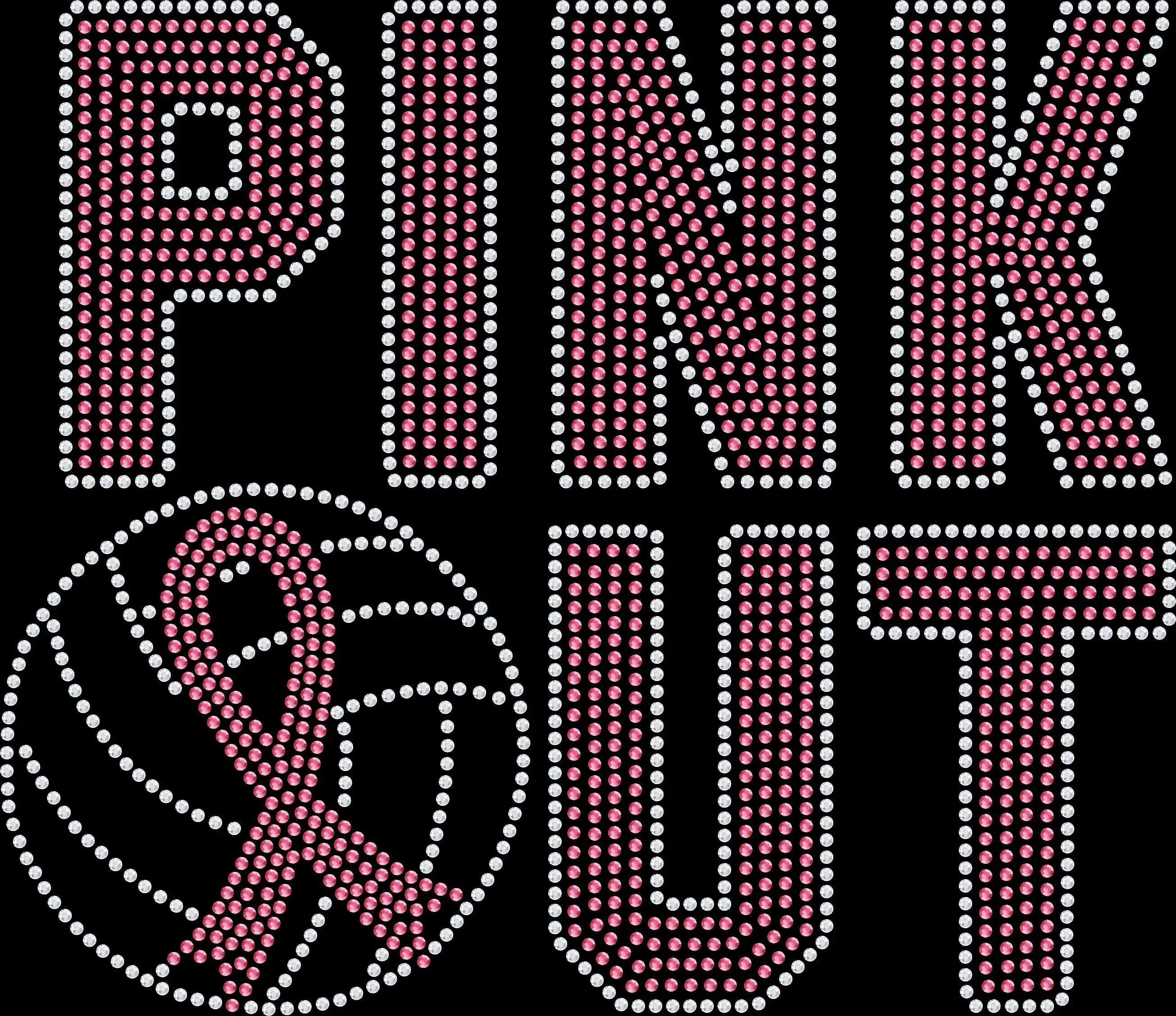 PINK Out Volleyball rhinestone shirt featuring a sparkling pink volleyball breast cancer awareness design for volleyball moms, fans, Pink Out games, Dig Pink events, October awareness nights and team spirit celebrations.