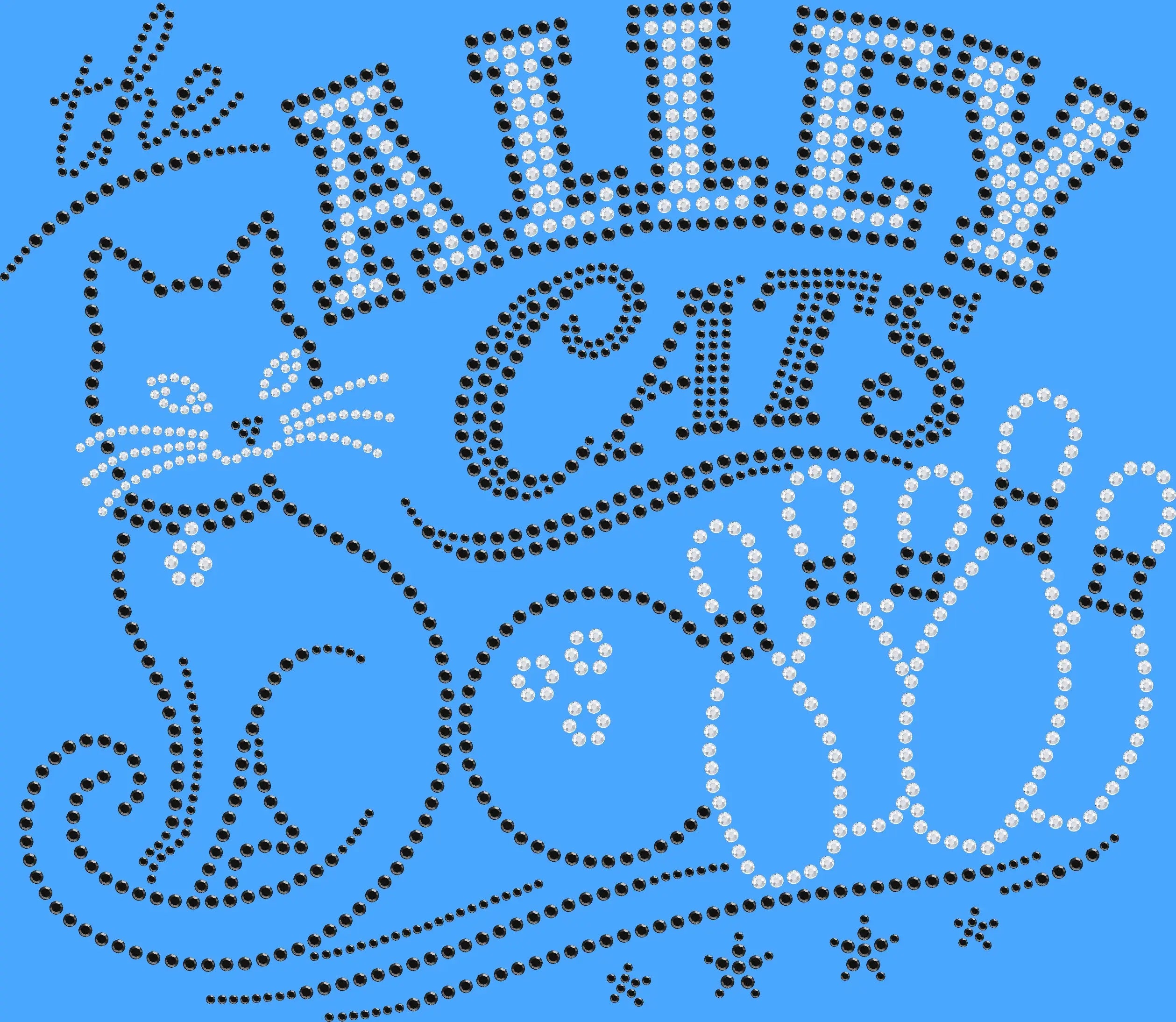 Rhinestone bowling shirt featuring The Alley Cats team name with a playful cat-inspired design for bowling leagues, tournaments, team photos, girls' bowling nights, matching team outfits and bowler gifts.