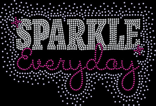 SPARKLE Everyday rhinestone shirt featuring a positive sparkling statement design for casual outfits, brunch, girls' nights, birthdays, cruises, vacations and everyday glam.
