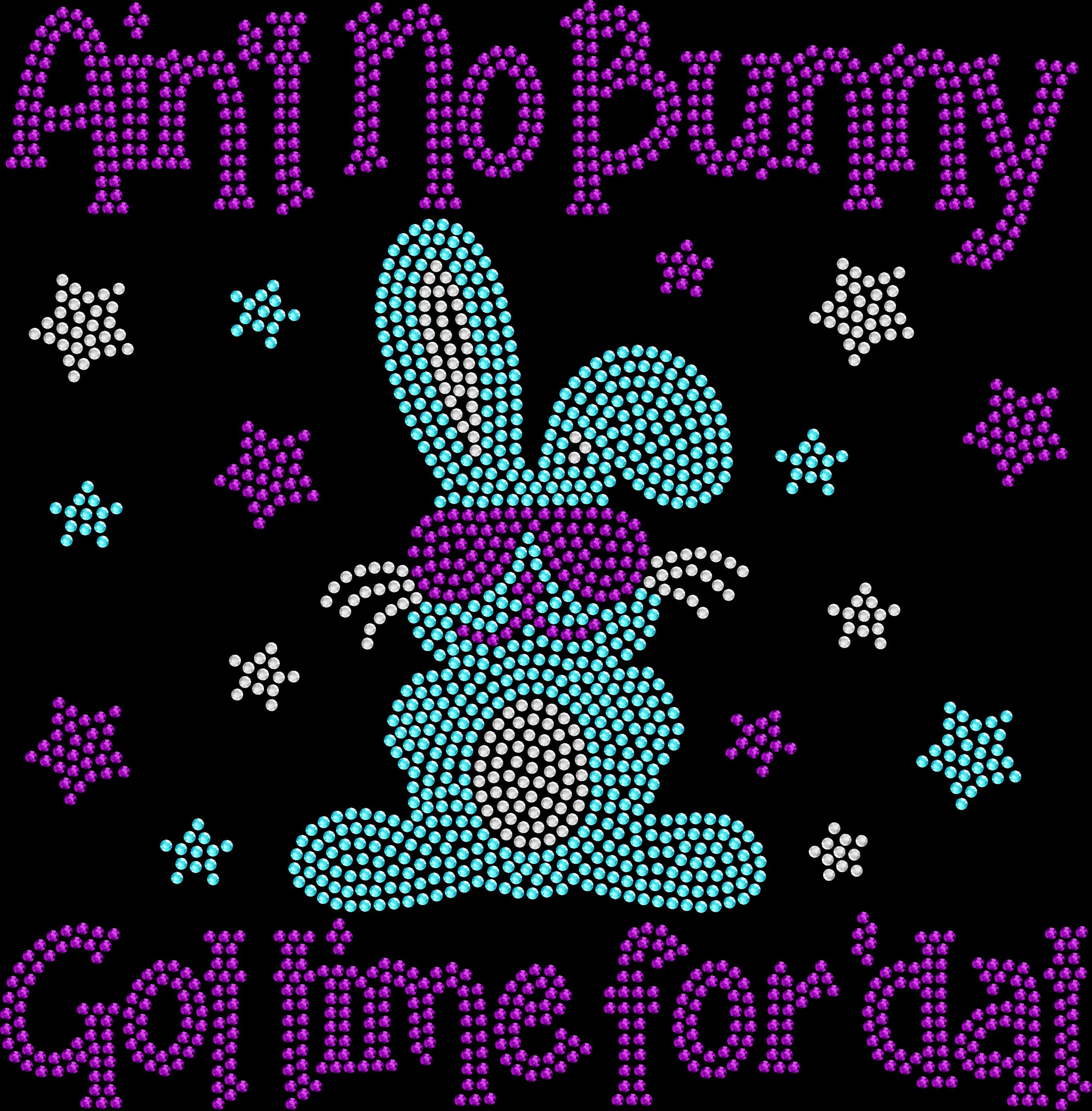 Sparkly rhinestone shirt that says “Ain’t No Bunny Got Time for ’Dat” in bold bling lettering on a soft cotton unisex t-shirt, perfect for Easter brunch, egg hunts, and funny spring celebrations.
