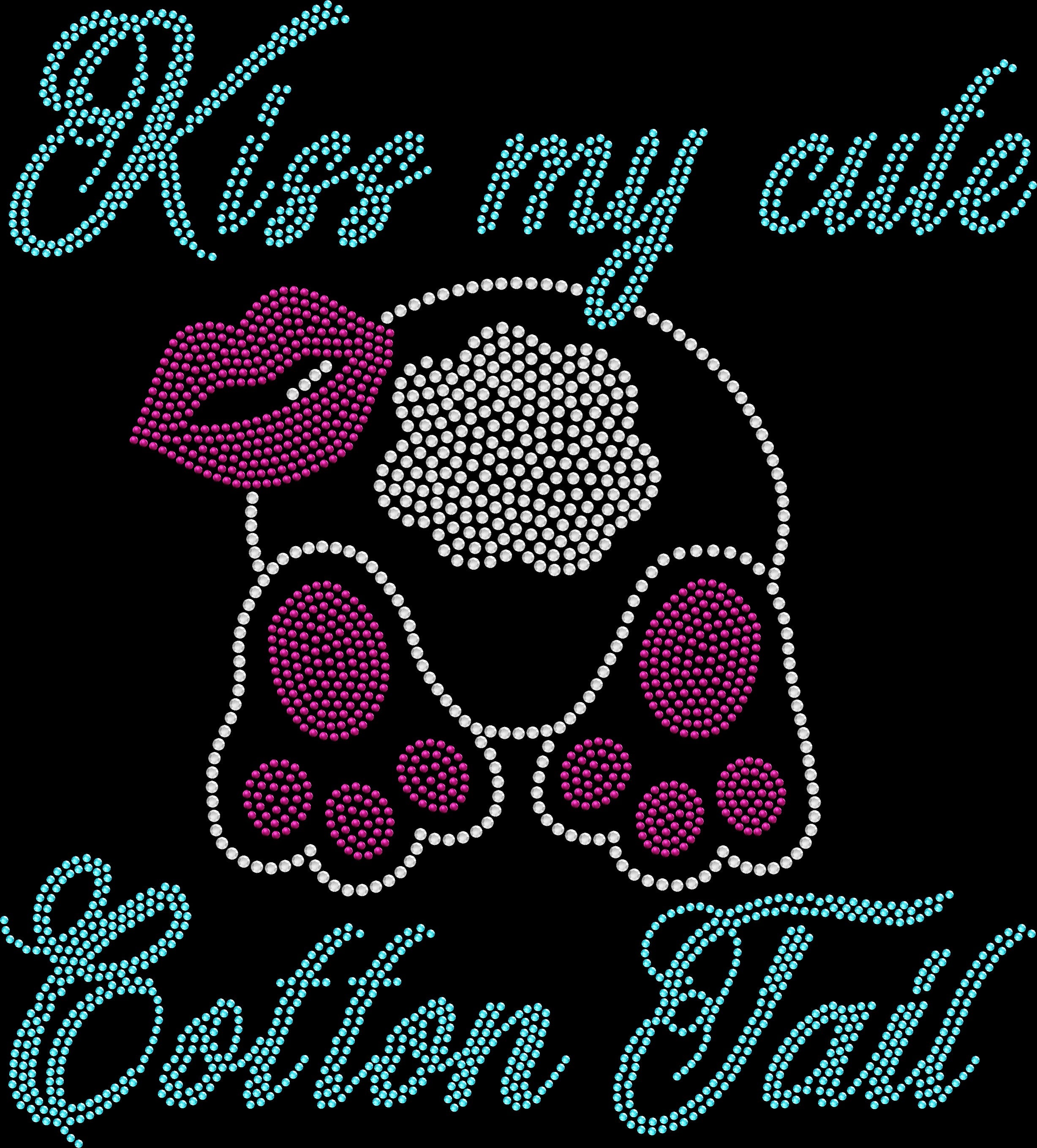 Sparkly rhinestone Kiss My Cute Cotton Tail Easter bunny shirt funny spring bling tee for women