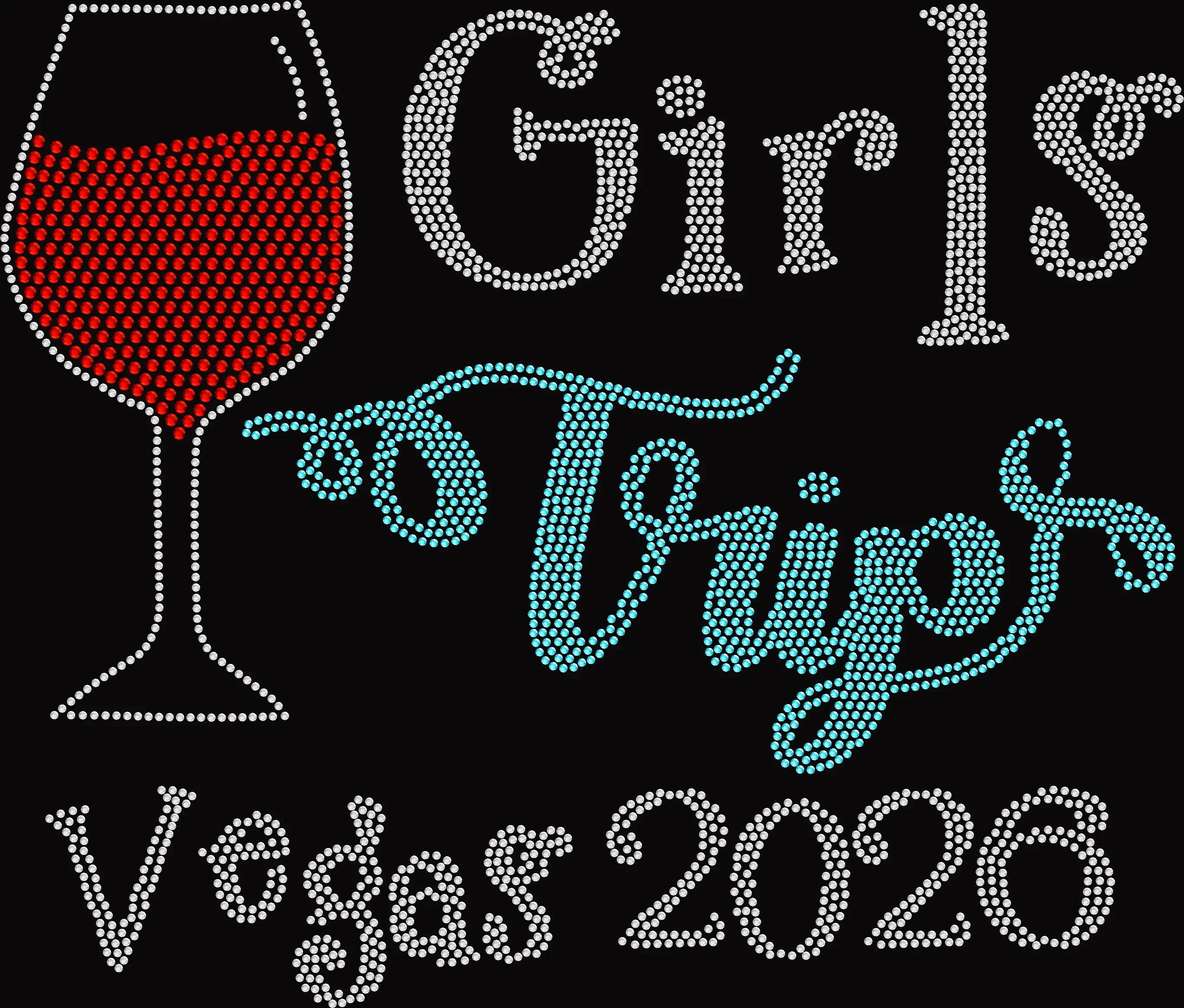 vegas girls trip rhinestone shirt featuring sparkling las vegas vacation design for women
