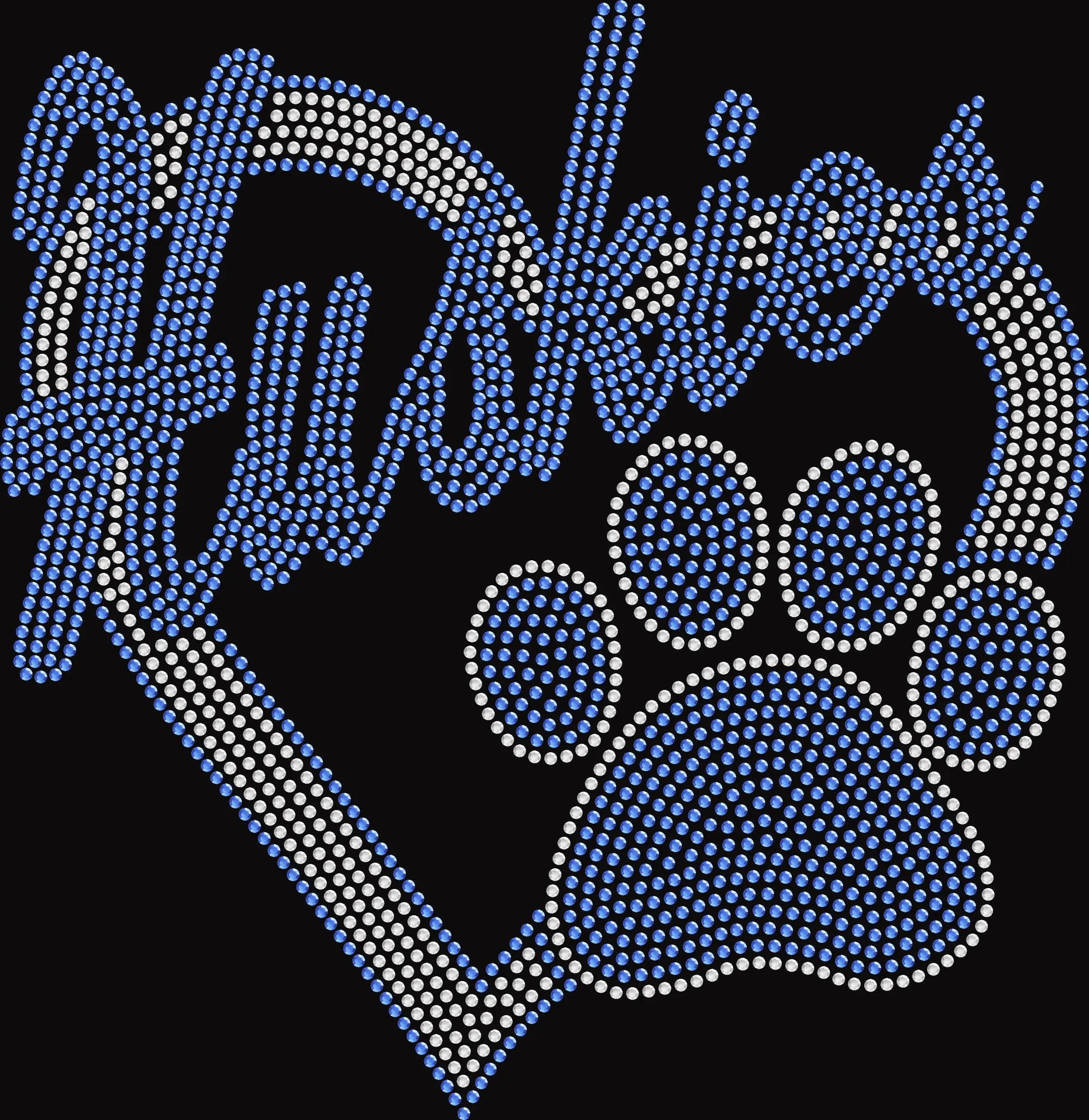Heart Paw Cursive Huskies - 839
