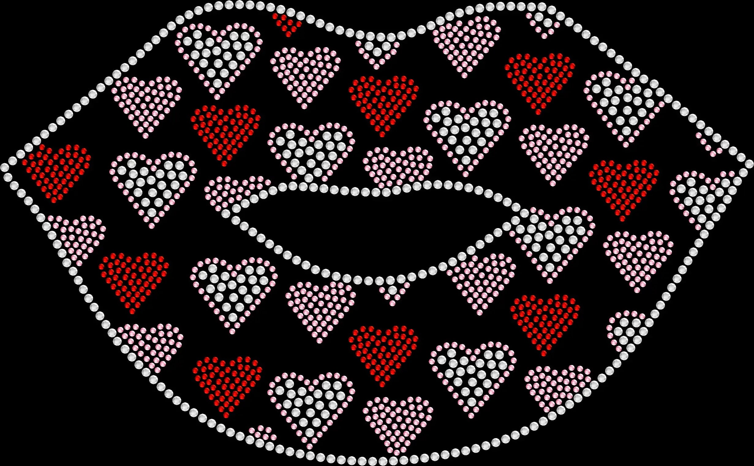 Heart lips Valentine’s Day rhinestone shirt featuring sparkling crystal heart-shaped lip graphic on a soft women’s fashion tee, perfect for romantic and glam Valentine celebrations