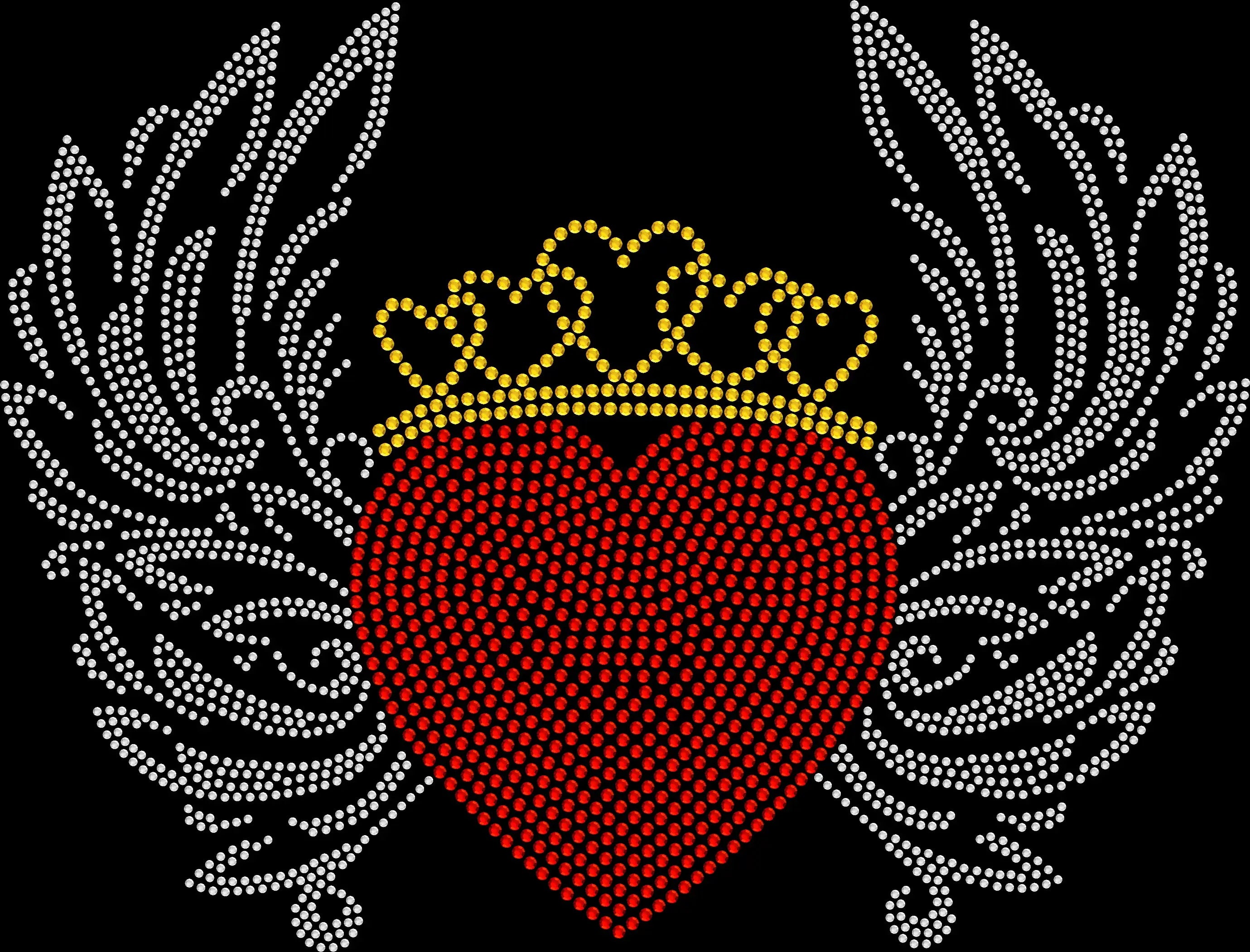 Heart with crown and wings rhinestone shirt featuring sparkling crystal embellishments on a soft women’s fashion tee, showcasing a bold royal graphic with glam sparkle style