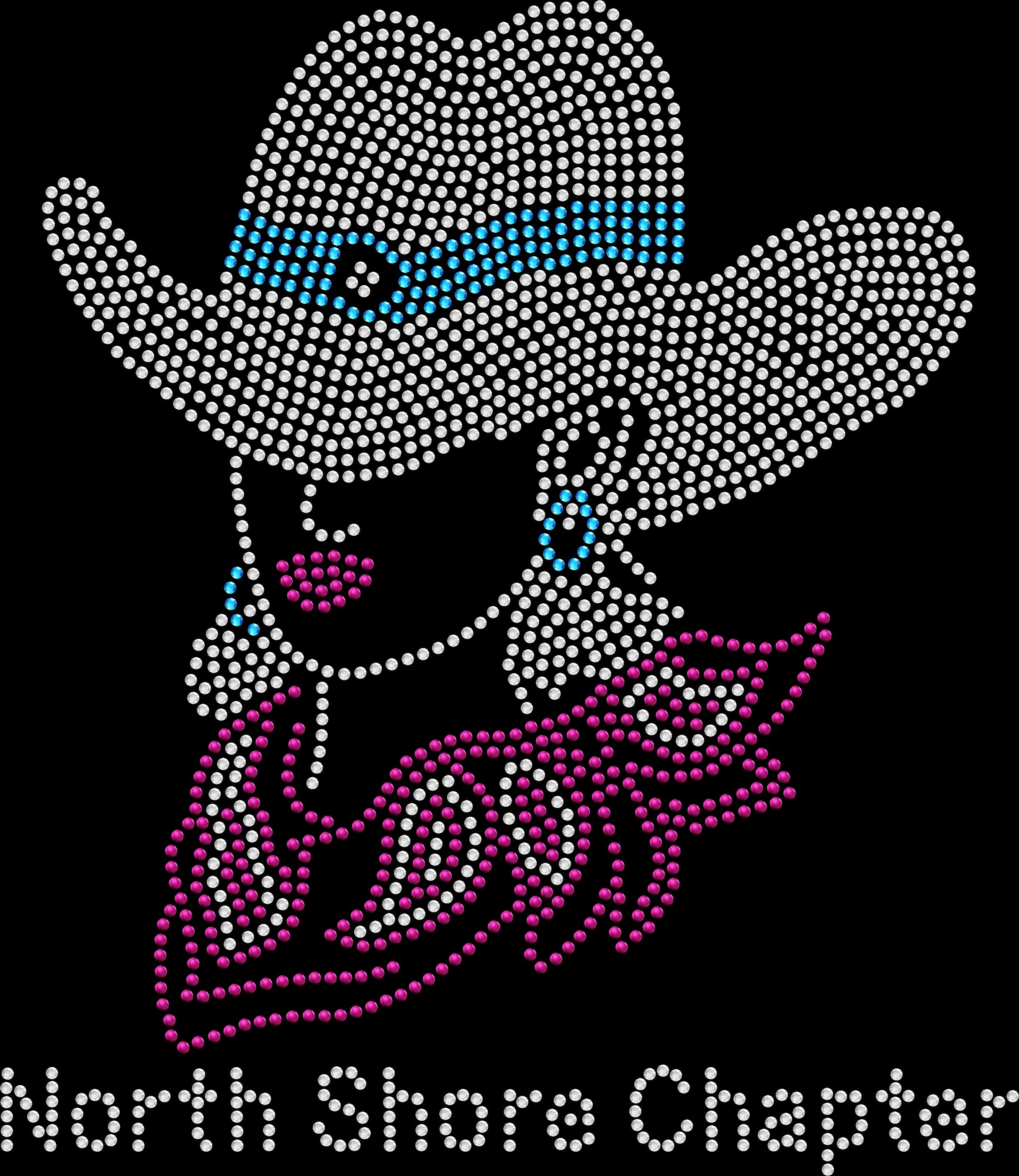 Jack and Jill of America - North Shore Chapter - Cowgirl with Hat - Hot Pink Scarf - Capri Hat Band