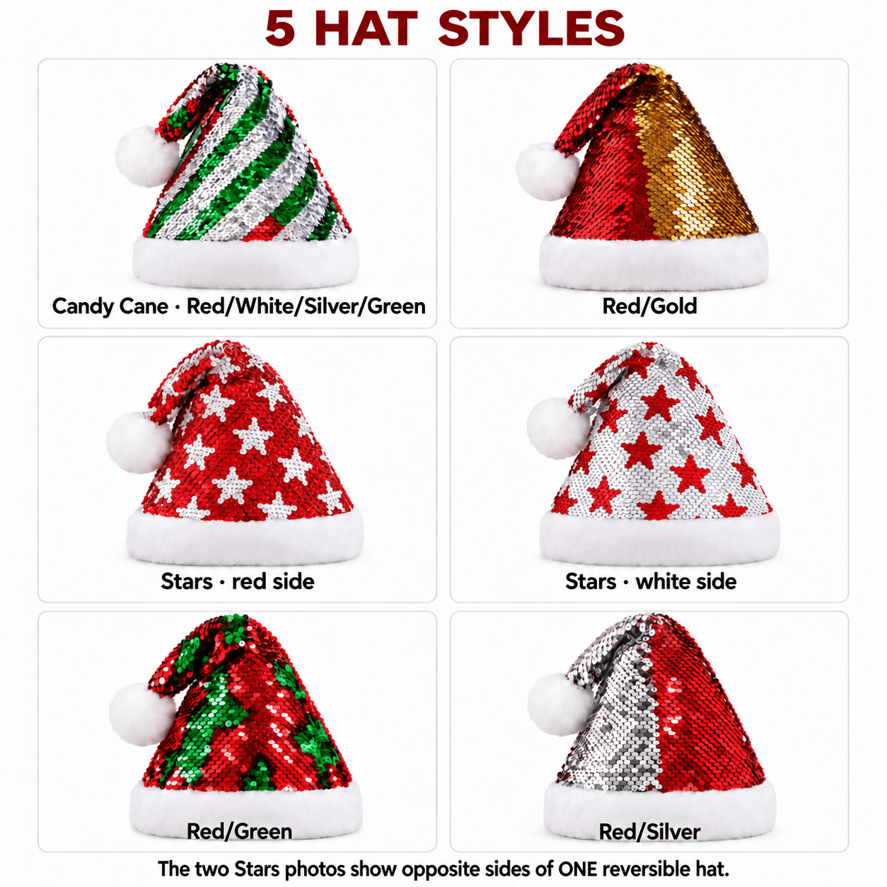 🎅🎄 Custom Rhinestone Santa Hat | Personalized Name, Choose Your Font & Rhinestone Color, Flip Sequin Christmas Hat 💎🎁✨ - 1739