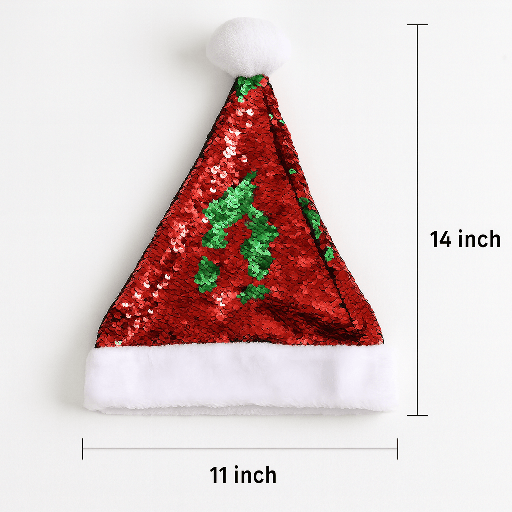 🎅🎄 Custom Rhinestone Santa Hat | Personalized Name, Choose Your Font & Rhinestone Color, Flip Sequin Christmas Hat 💎🎁✨ - 1739