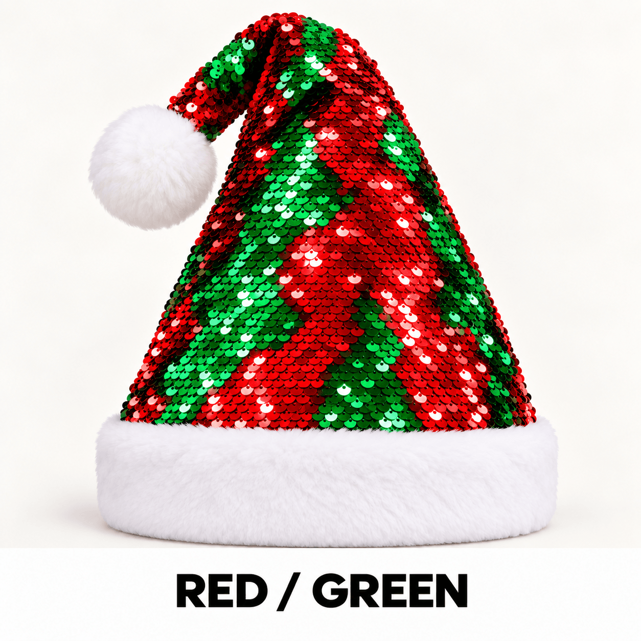 🎅🎄 Custom Rhinestone Santa Hat | Personalized Name, Choose Your Font & Rhinestone Color, Flip Sequin Christmas Hat 💎🎁✨ - 1739