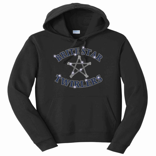 Brite Star Twirlers- Adult Bling Hoodie Hoodie Beckys-Boutique.com Small Black