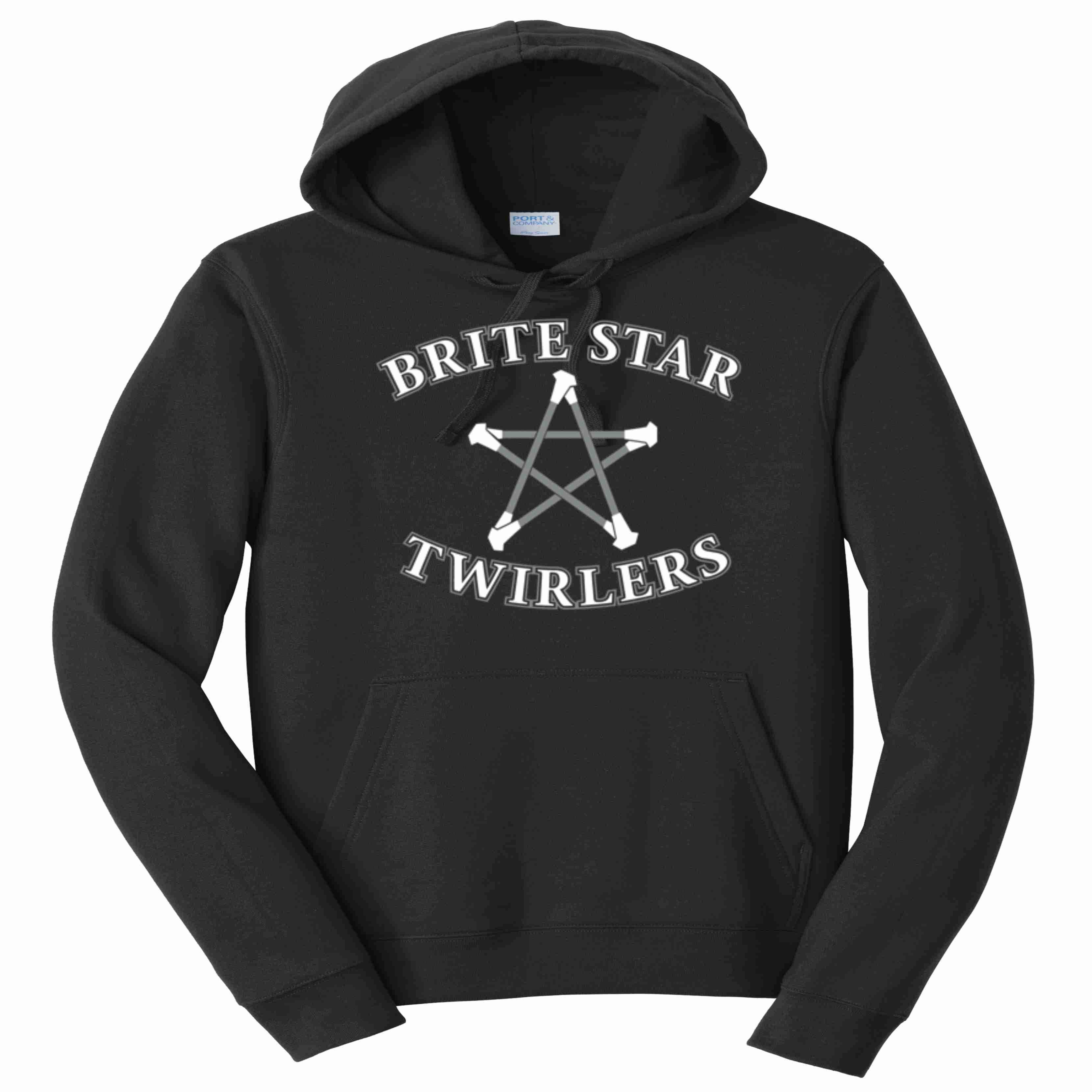 Brite Star Twirlers- Adult Screen Printed Hoodie Hoodie Beckys-Boutique.com Small Black 