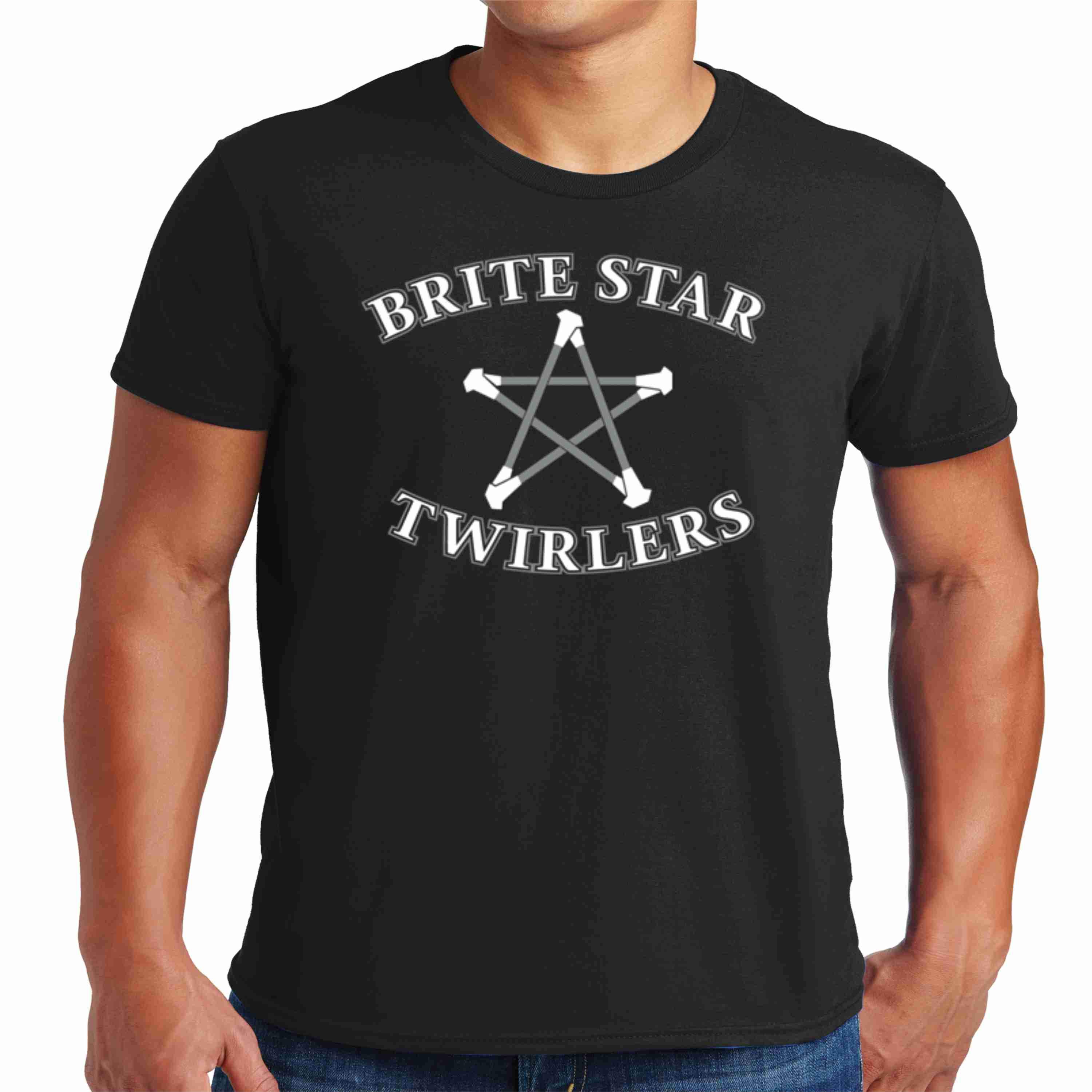Brite Star Twirlers- Mens Short Sleeve-Unisex Short Sleeve-Becky's Boutique-Small-Black-Beckys-Boutique.com