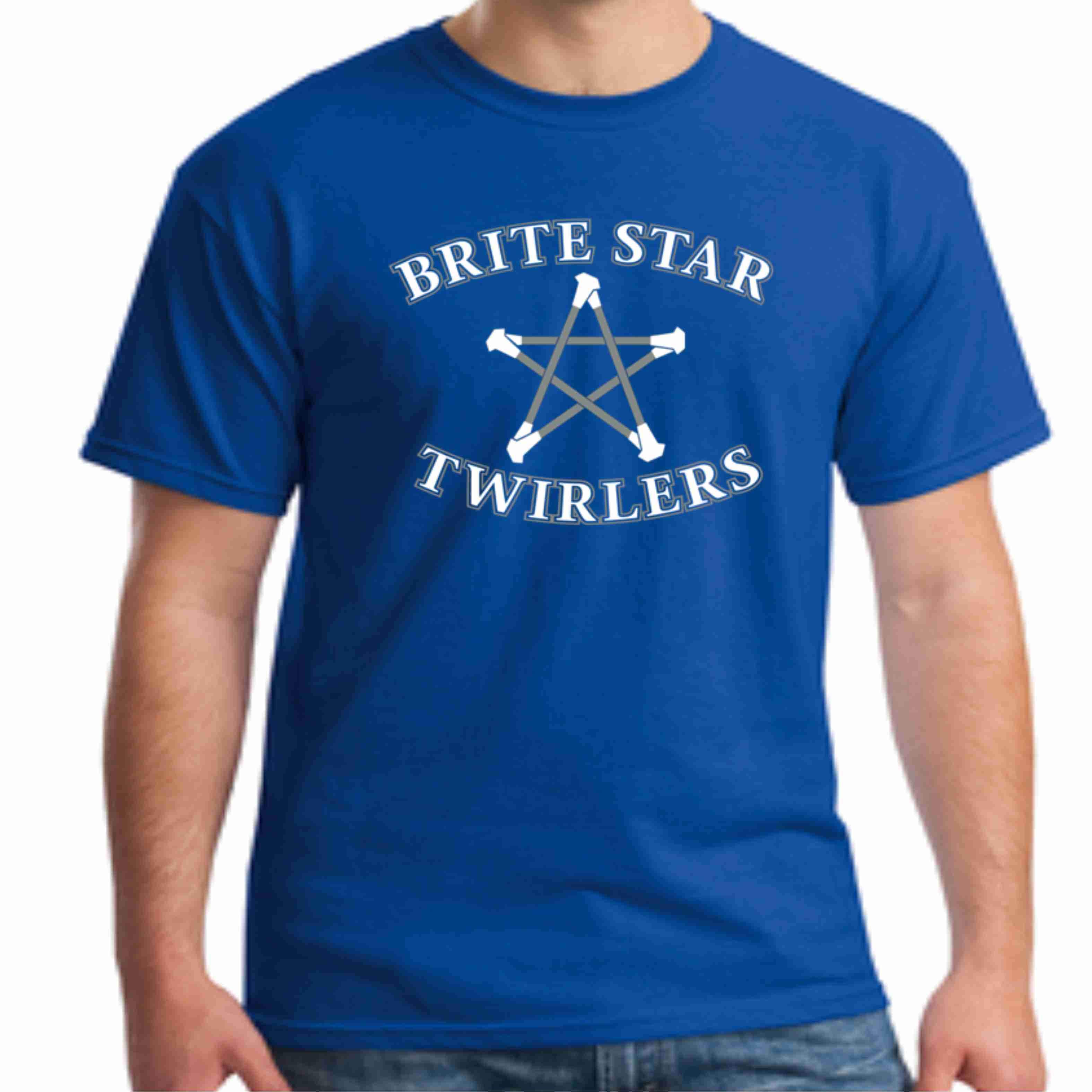 Brite Star Twirlers- Mens Short Sleeve-Unisex Short Sleeve-Becky's Boutique-Small-Blue-Beckys-Boutique.com