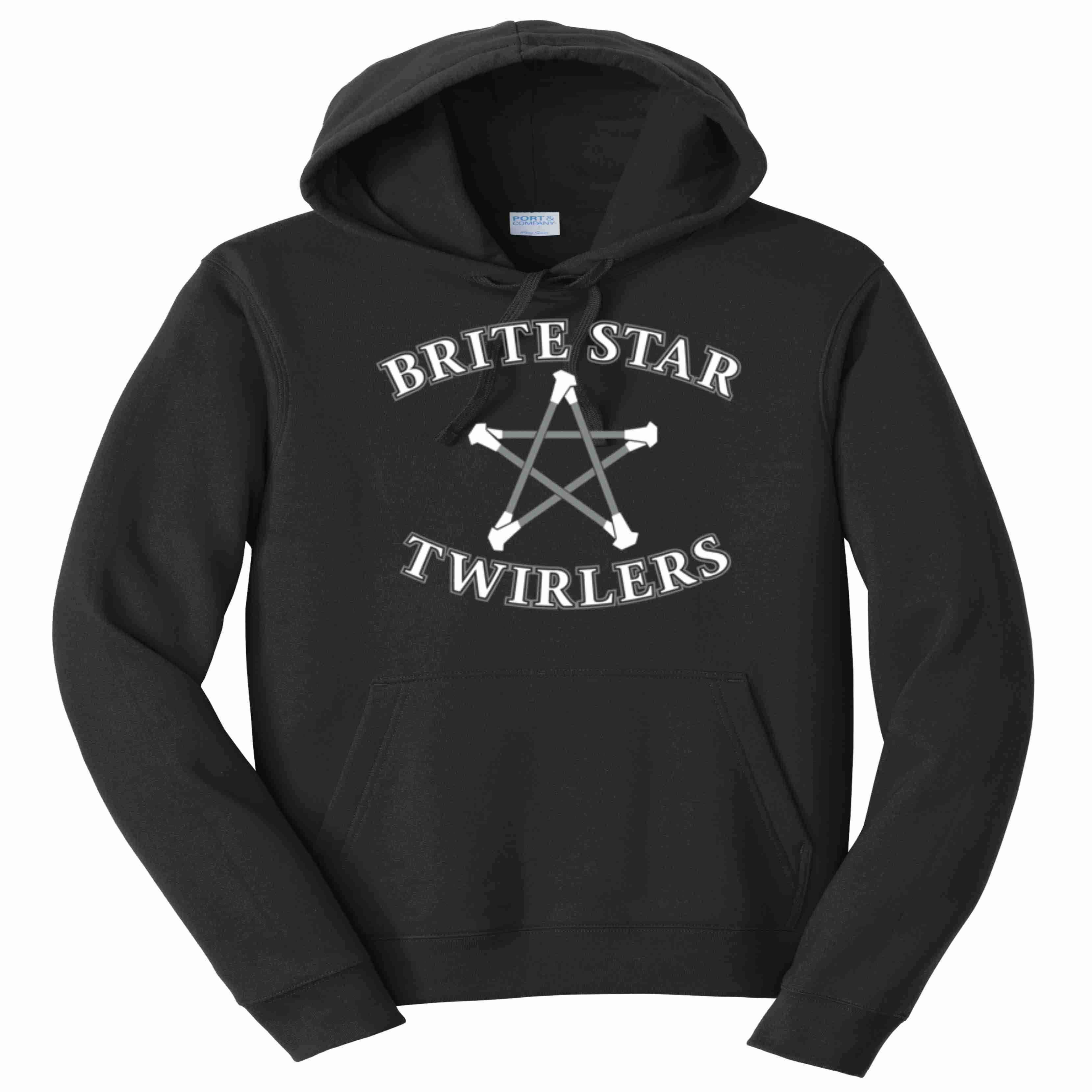 Brite Star Twirlers- Youth Hoodie Screen Printed-Youth Hoodie-Becky`s Boutique-Small-Black-Beckys-Boutique.com