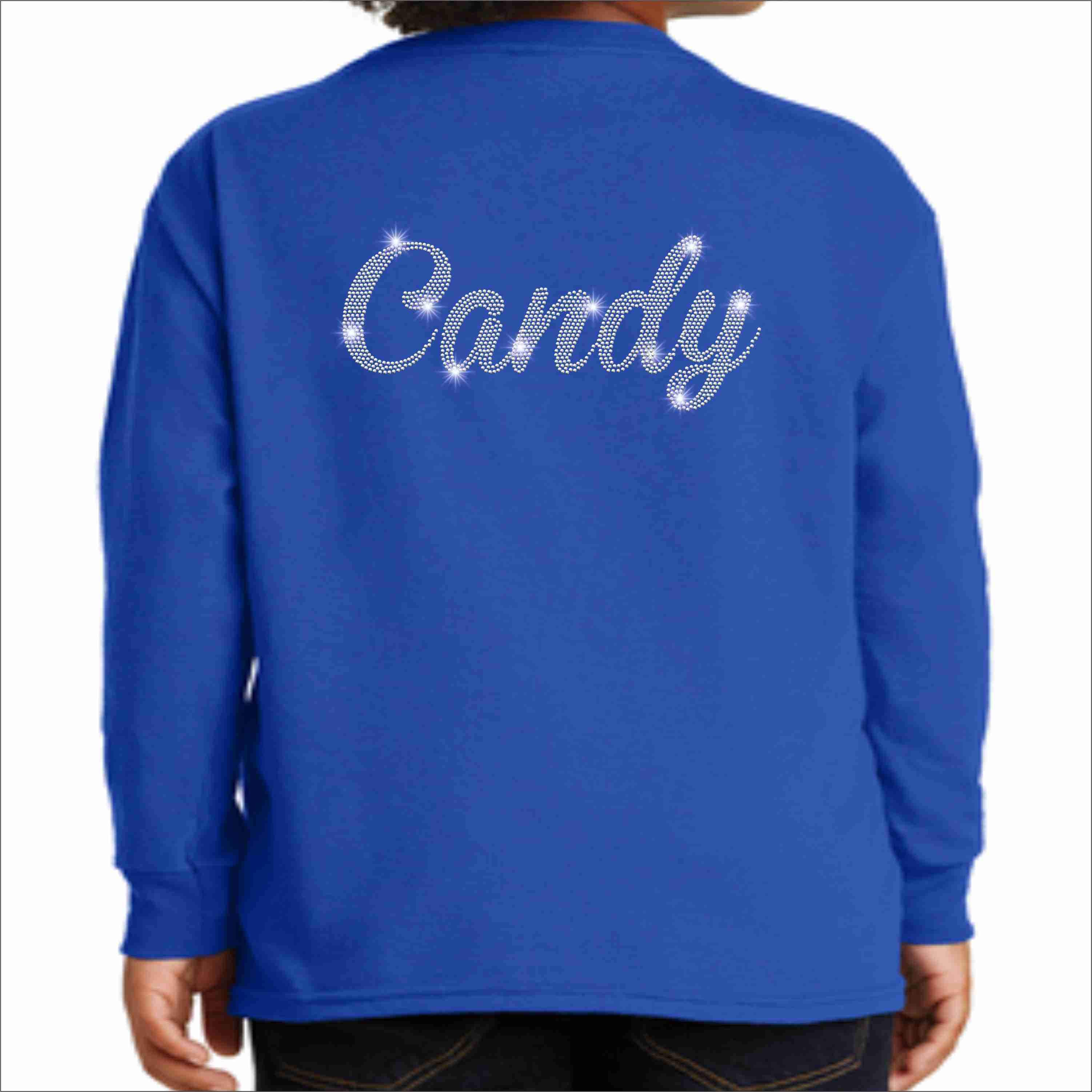 Brite Star Twirlers- Youth Long Sleeve Crew Neck Bling-Youth Long Sleeve-Becky`s Boutique-Small-Blue-Beckys-Boutique.com