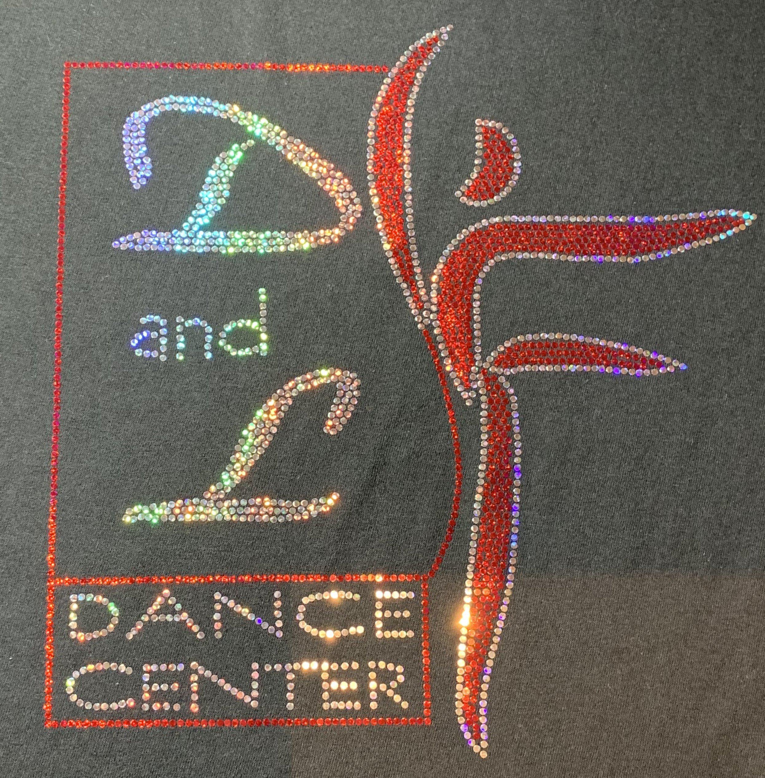 D and L Dance Center Adult and Youth Bling Hooded Sweatshirt-Black Hoodie Sweatshirt Becky's Boutique 