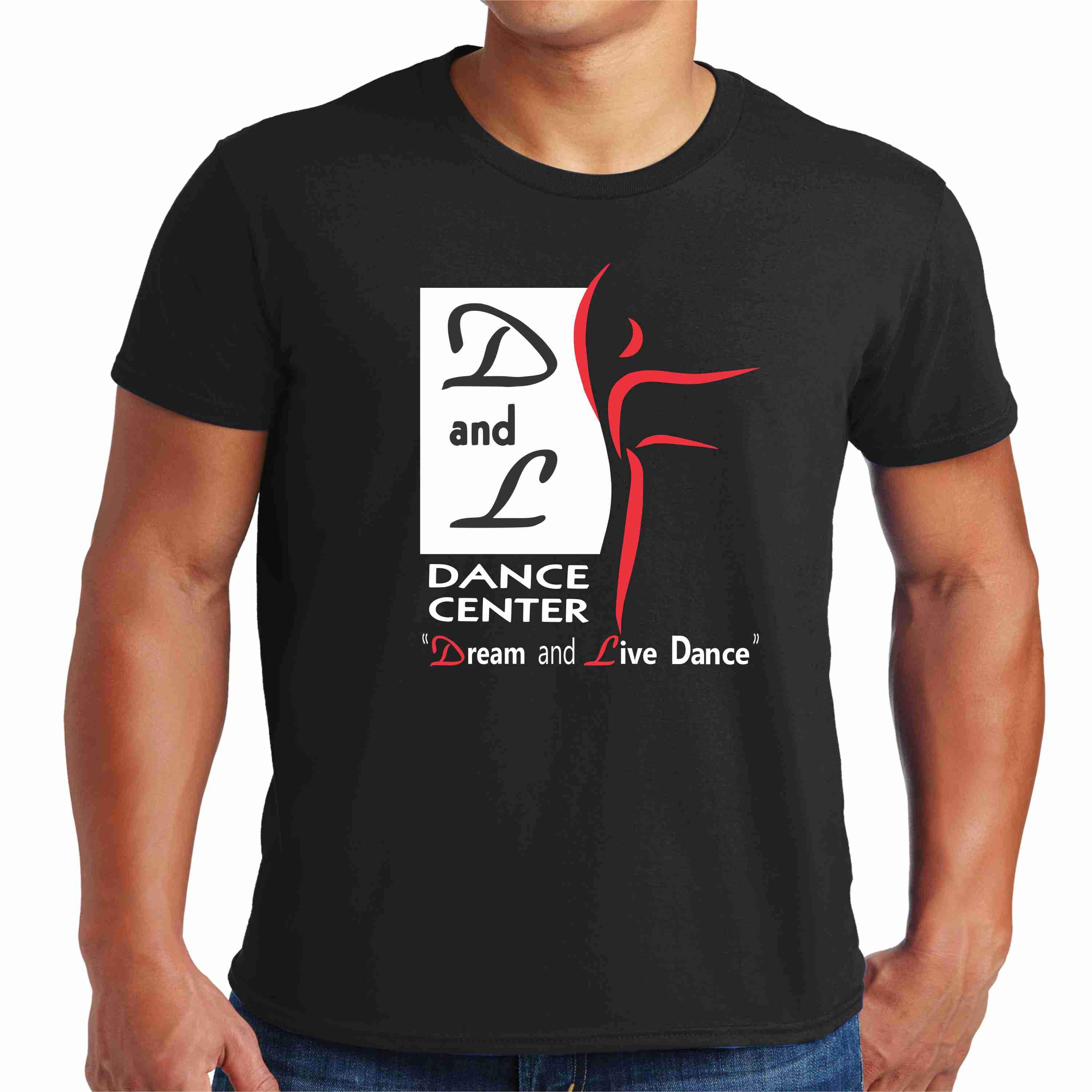D and L Dance Center Adult Short Sleeve Crew Neck-Black Short Sleeve Crew Neck Becky's Boutique Extra Small 