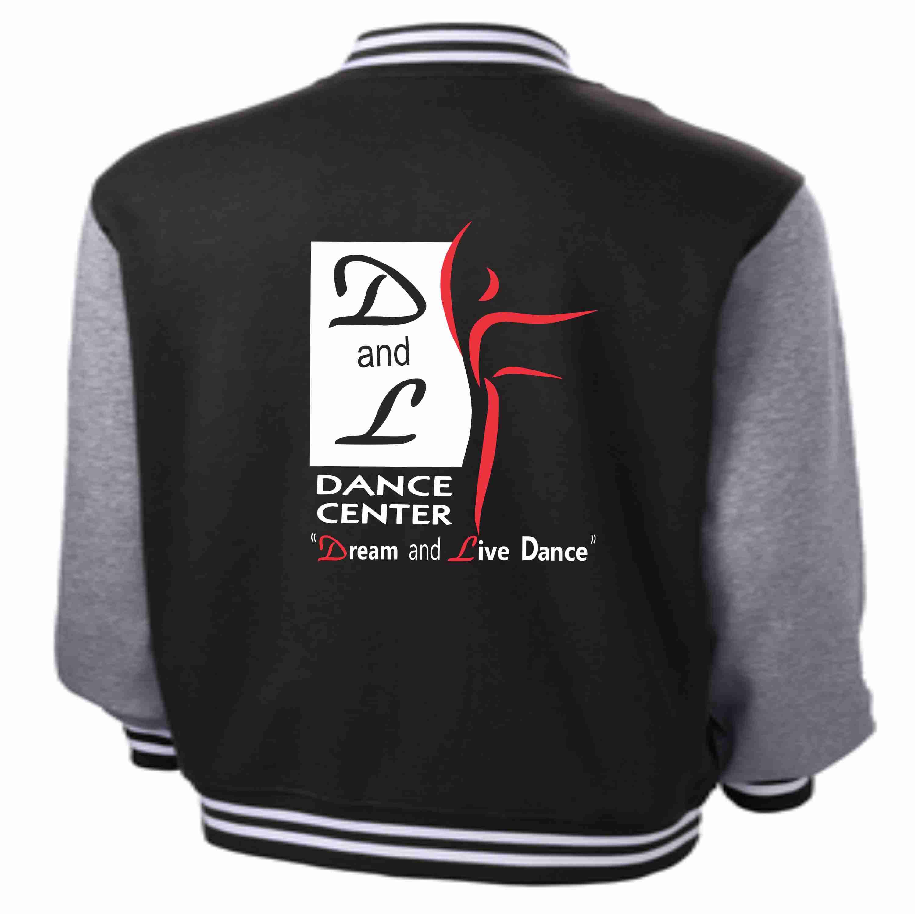 D and L Dance Center Mens matte print Varsity Sweatshirt Jacket varsity jacket Becky's Boutique Mens XS 