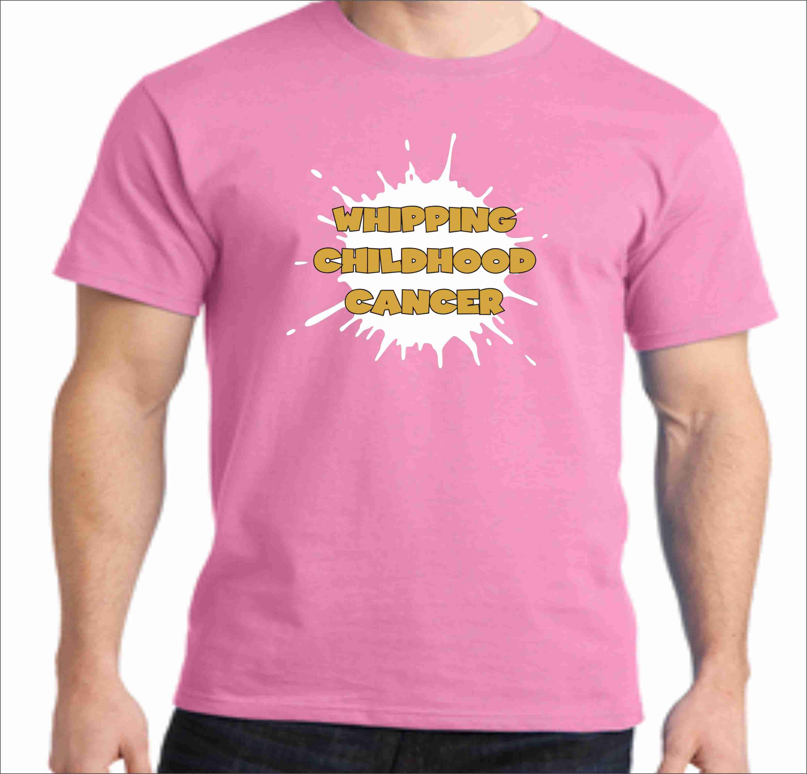 Gold is the New Pink -Whipping Childhood Cancer Short Sleeve Screen Printed T-Shirt VIEW ALL DESIGNS Becky's Boutique 