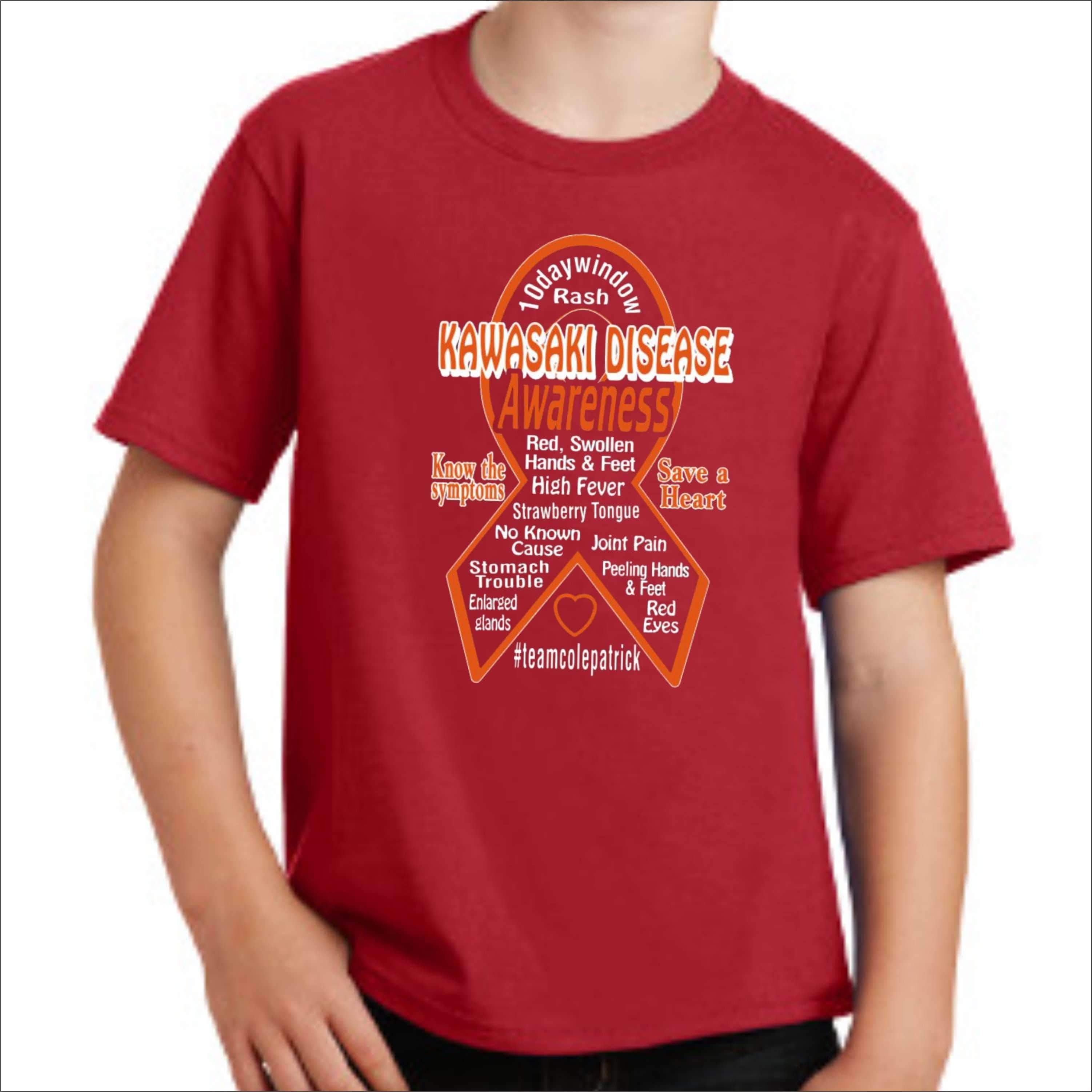 Kawasaki Disease Awareness Youth Unisex Screen Printed T-shirt Causes & Awareness Becky's Boutique Toddler 2T 