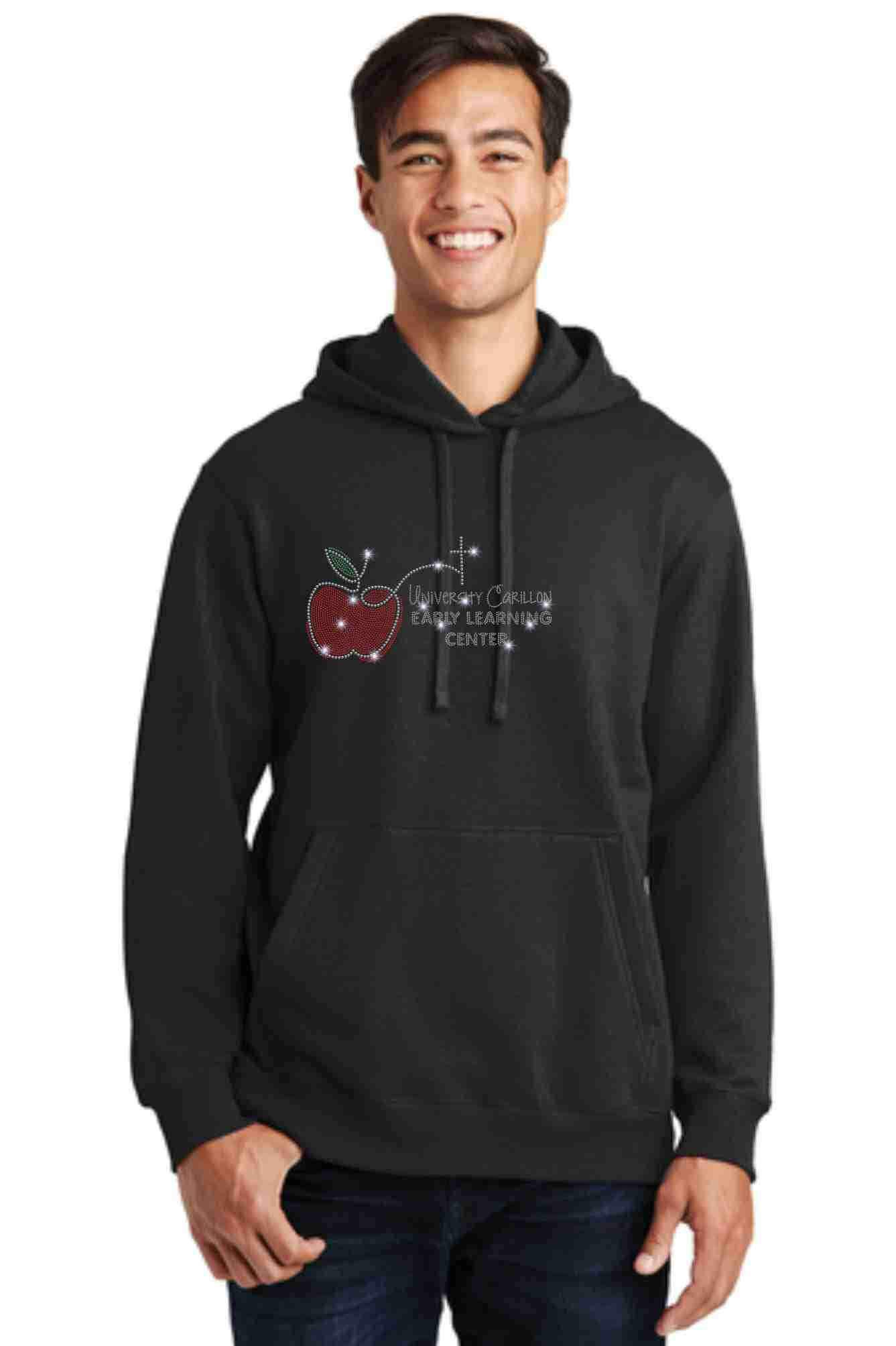 University Carillon Spangle Bling Hoodie Sweatshirt Schools Becky's Boutique S Black 