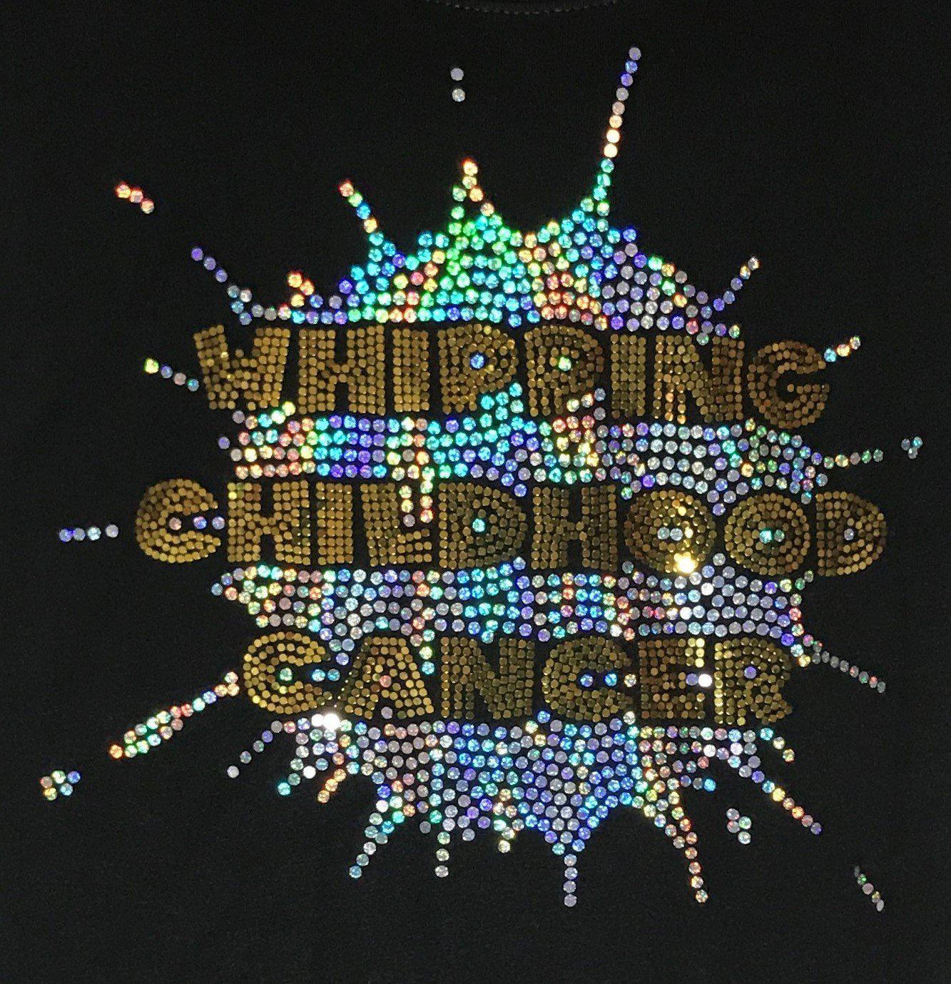 Whipping Childhood Cancer Spangle Rhinestone Bling Youth Tank VIEW ALL DESIGNS Becky's Boutique Youth Extra-Small Bling 